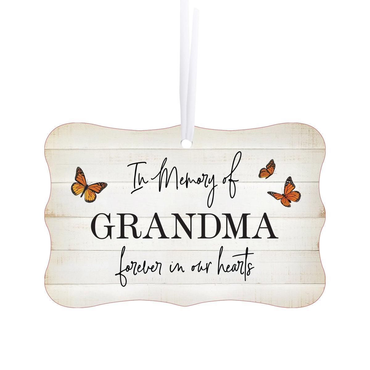 Lifesong Milestones Hanging Memorial White Scalloped Ornament for Loss of Loved One: A beautiful tribute with memorial decorations.