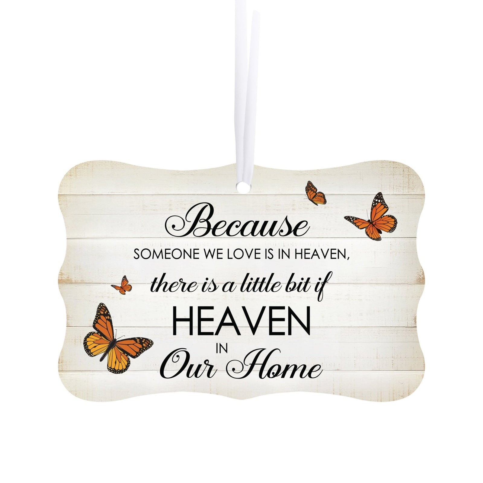 Lifesong Milestones Hanging Memorial White Scalloped Ornament for Loss of Loved One: A beautiful tribute with memorial decorations.