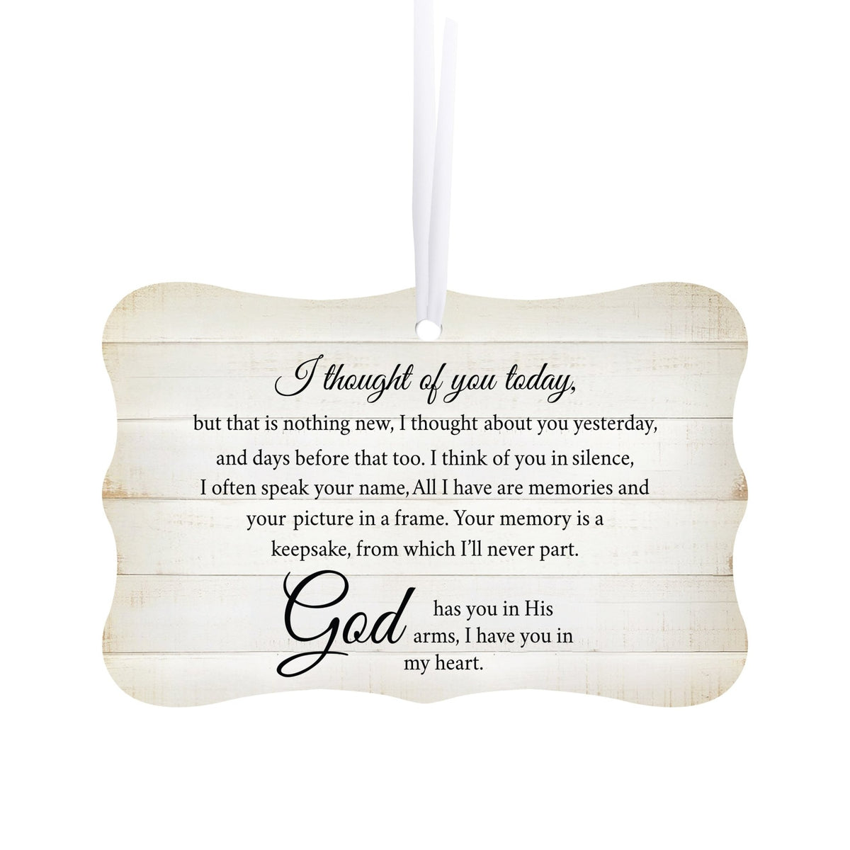 Lifesong Milestones Hanging Memorial White Scalloped Ornament for Loss of Loved One: A beautiful tribute with memorial decorations.