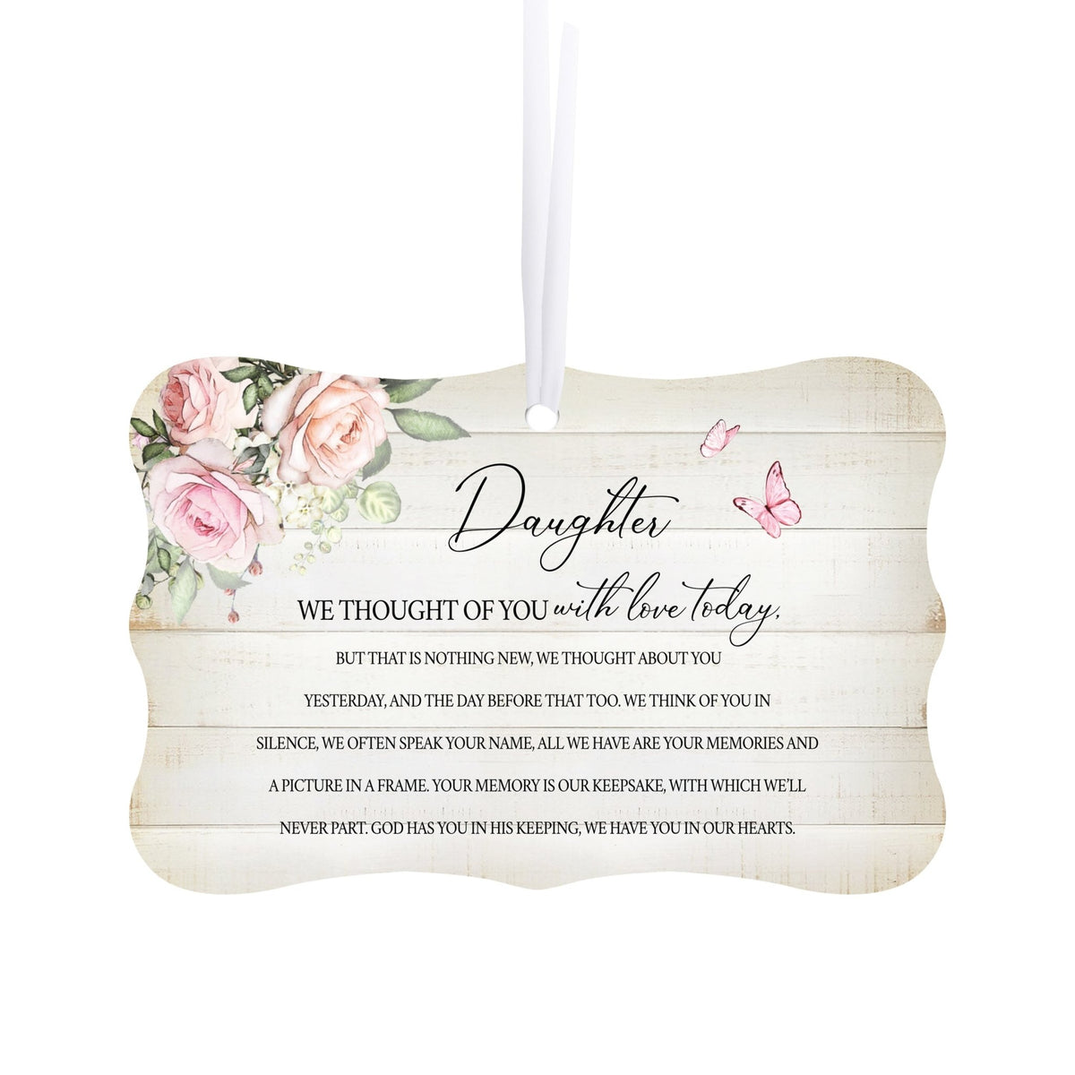 Lifesong Milestones Hanging Memorial White Scalloped Ornament for Loss of Loved One: A beautiful tribute with memorial decorations.