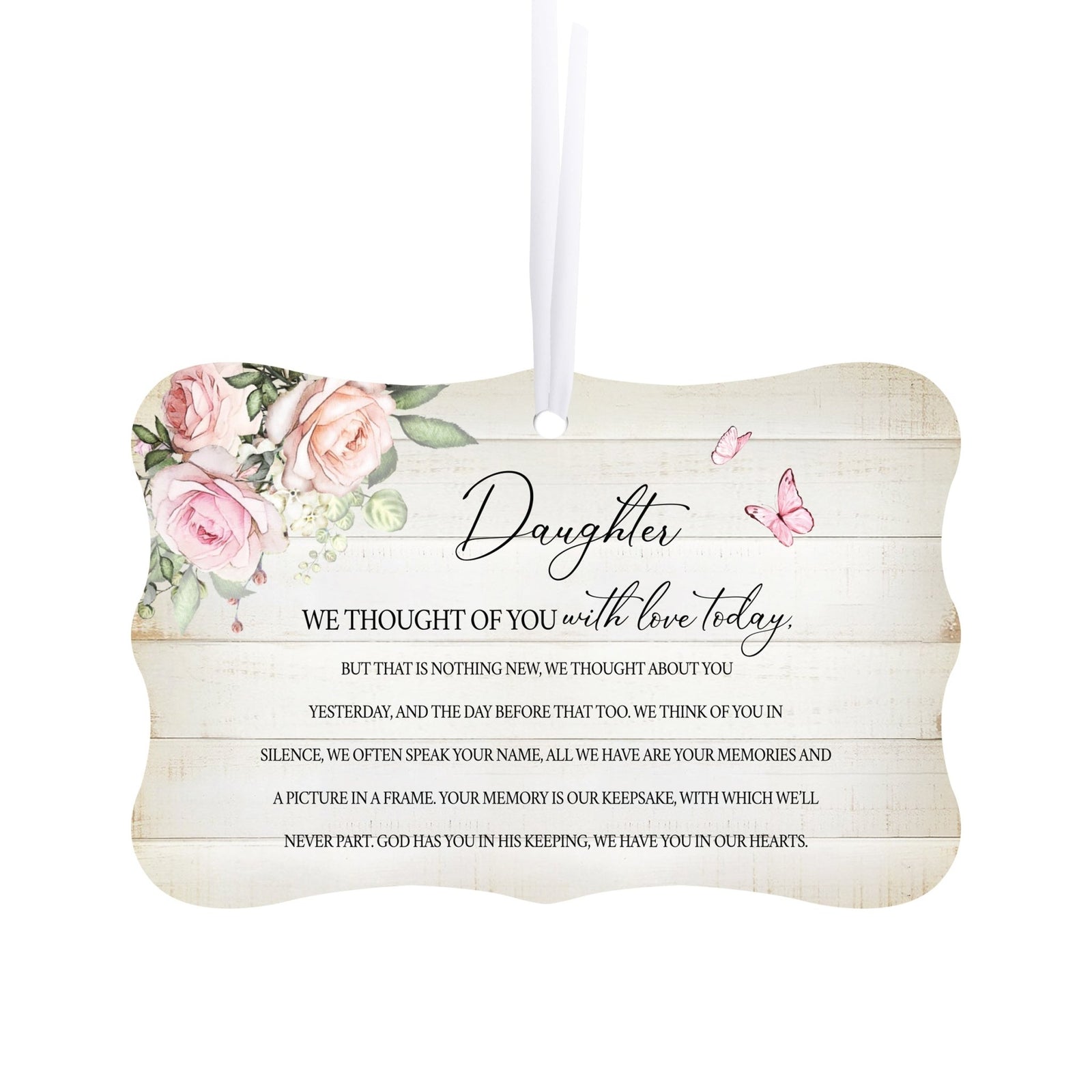 Lifesong Milestones Hanging Memorial White Scalloped Ornament for Loss of Loved One: A beautiful tribute with memorial decorations.