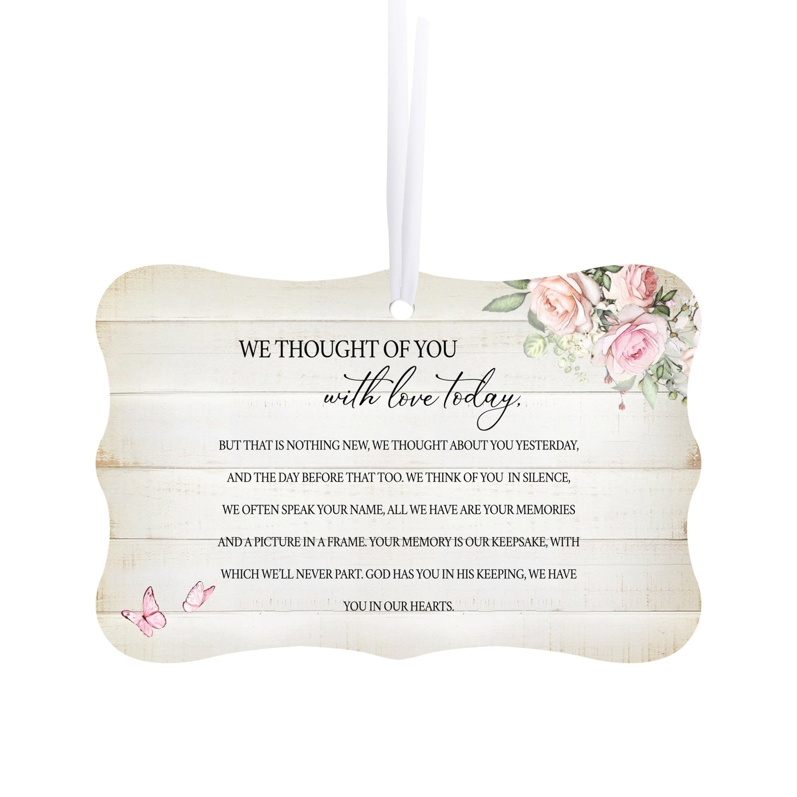 Lifesong Milestones Hanging Memorial White Scalloped Ornament for Loss of Loved One: A beautiful tribute with memorial decorations.