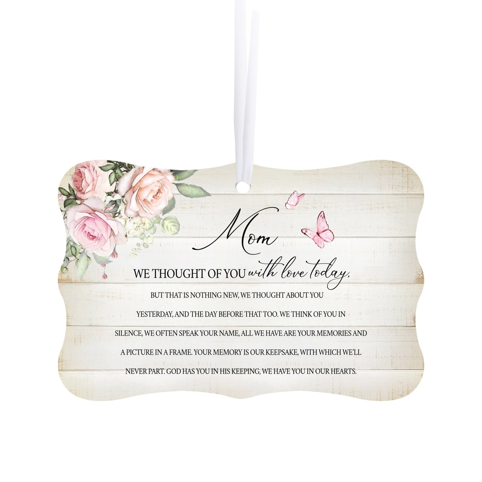 Lifesong Milestones Hanging Memorial White Scalloped Ornament for Loss of Loved One: A beautiful tribute with memorial decorations.