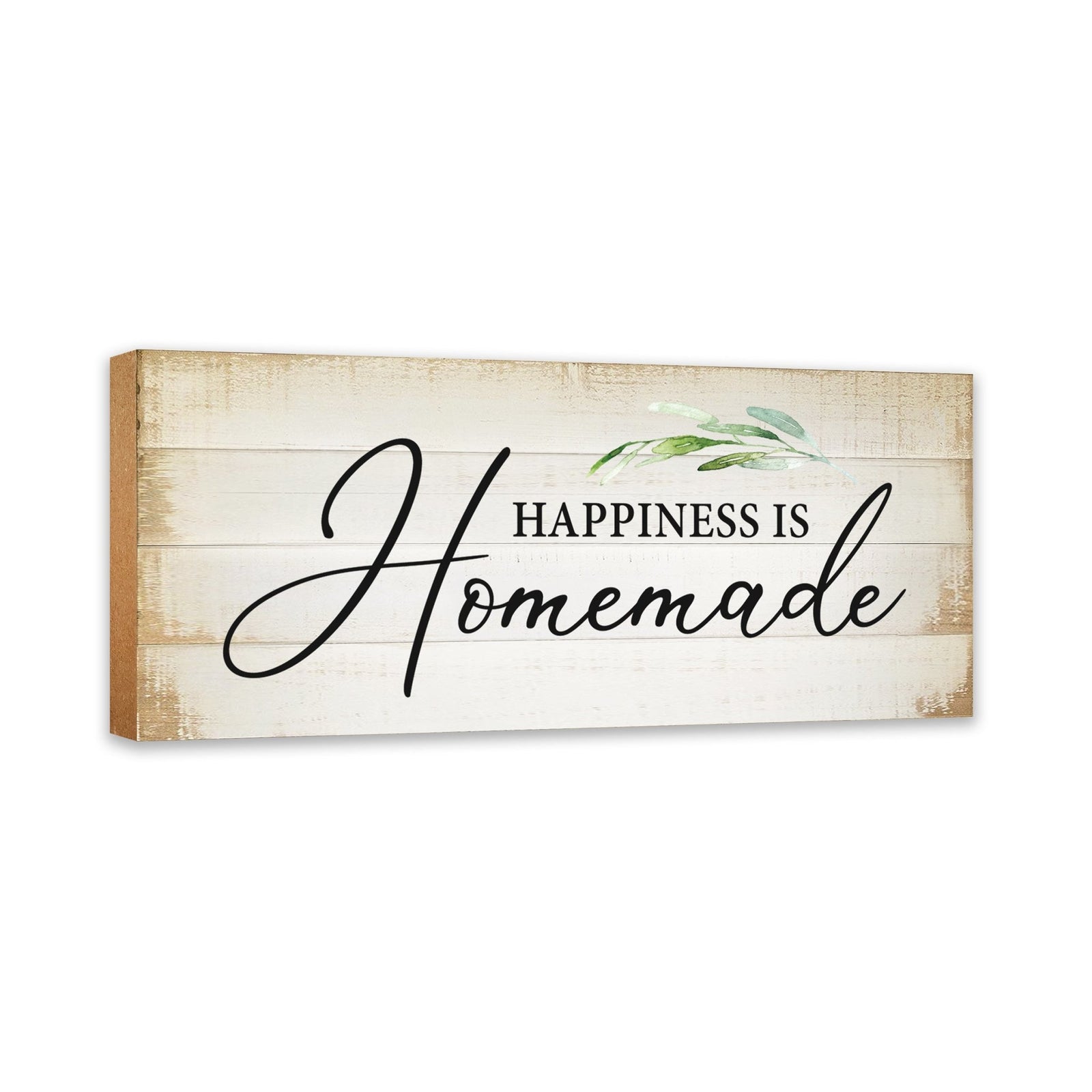 Inspirational Wooden Wall Hanging Plaque Kitchen Home Décor For All Season Decoration Happiness Is Homemade (Leaf)