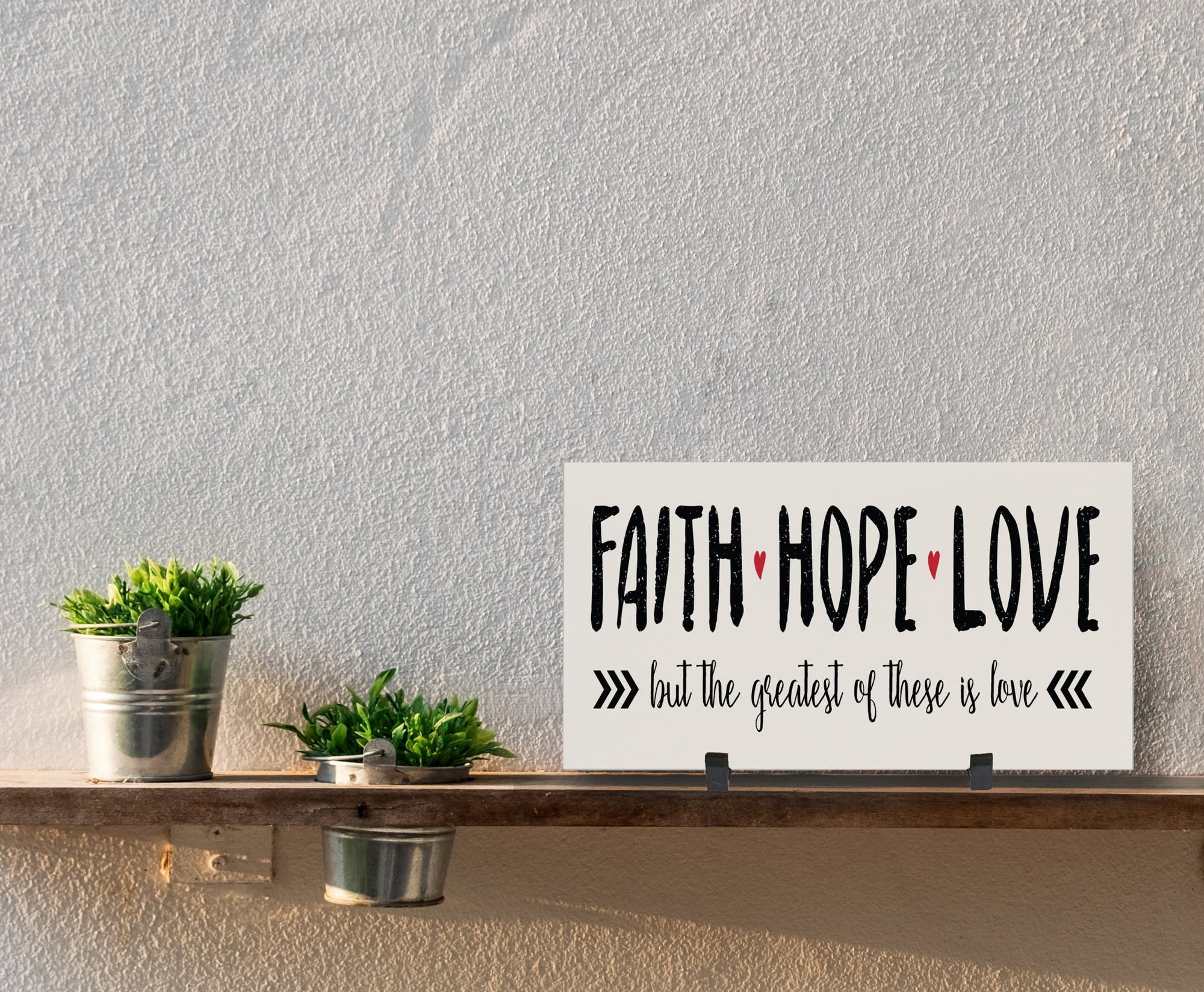 Home and Family Plaques Wall Home Decor - Faith Hope Love - LifeSong Milestones