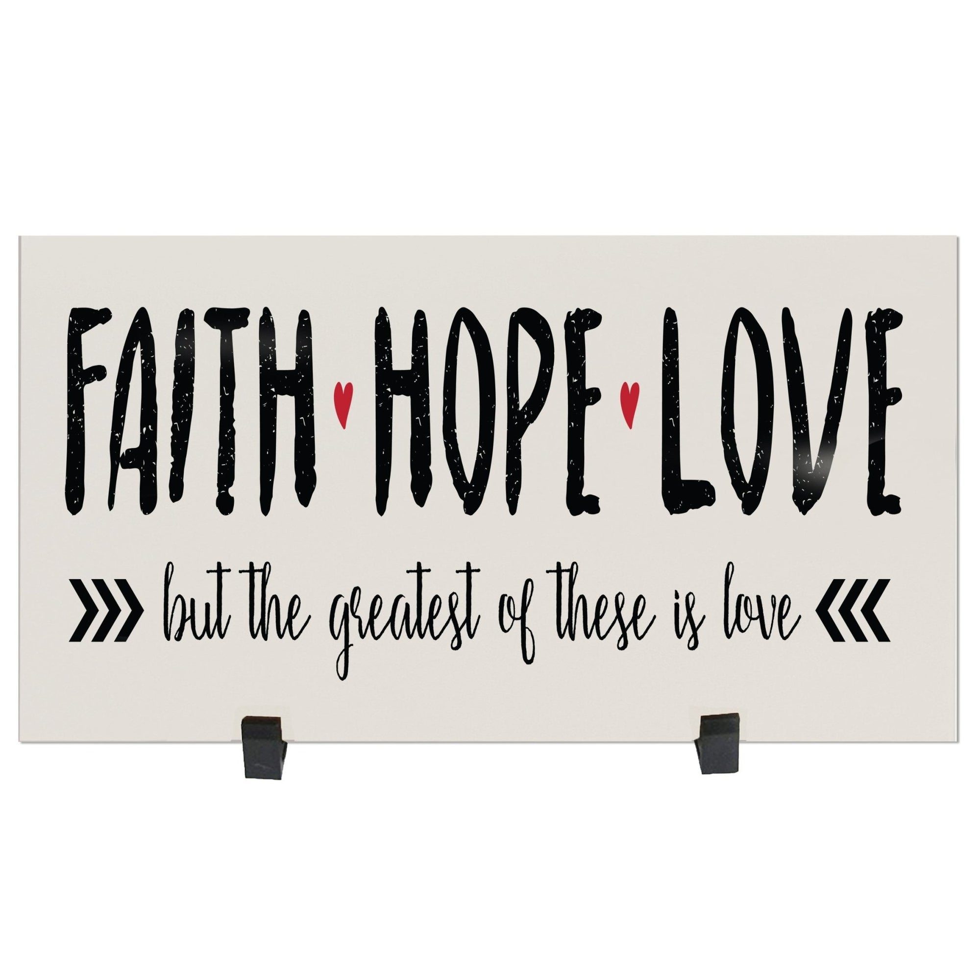 Home and Family Plaques Wall Home Decor - Faith Hope Love - LifeSong Milestones