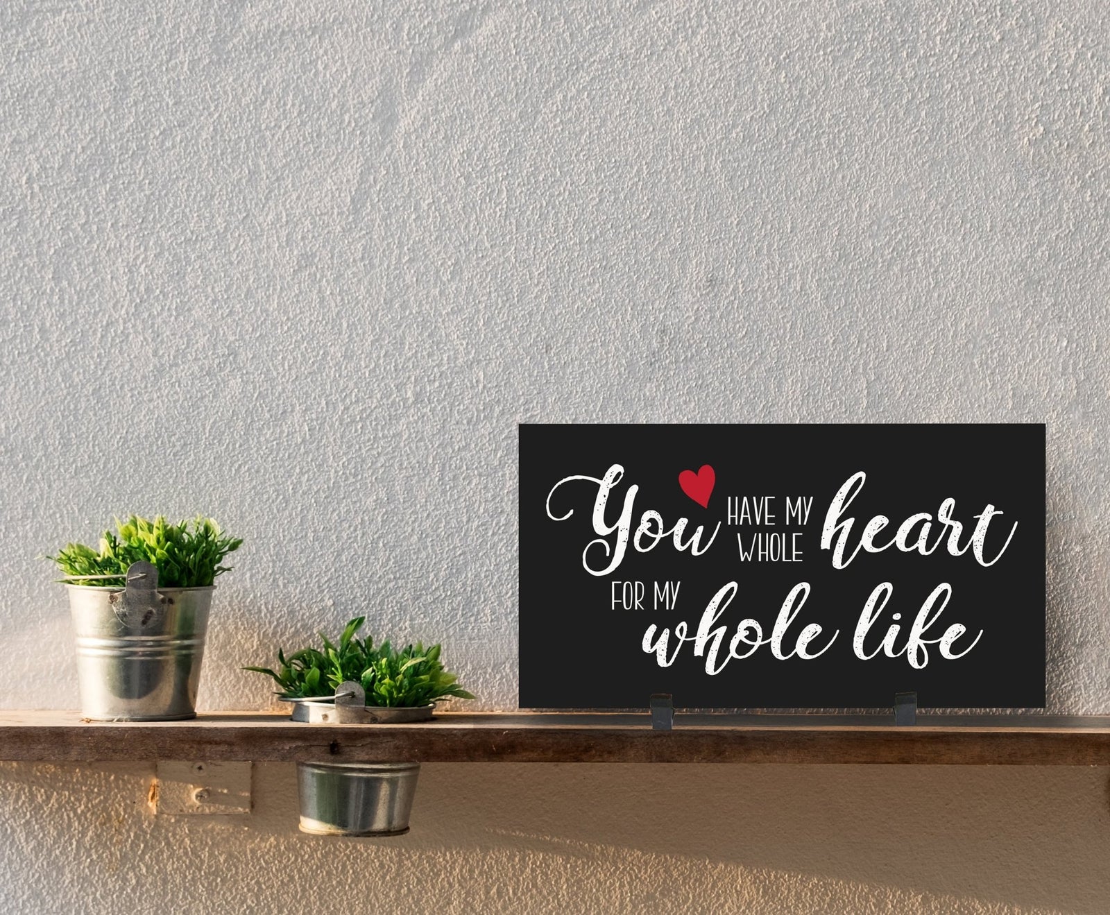 Home and Family Plaques Wall Home Decor - My Whole Heart - LifeSong Milestones
