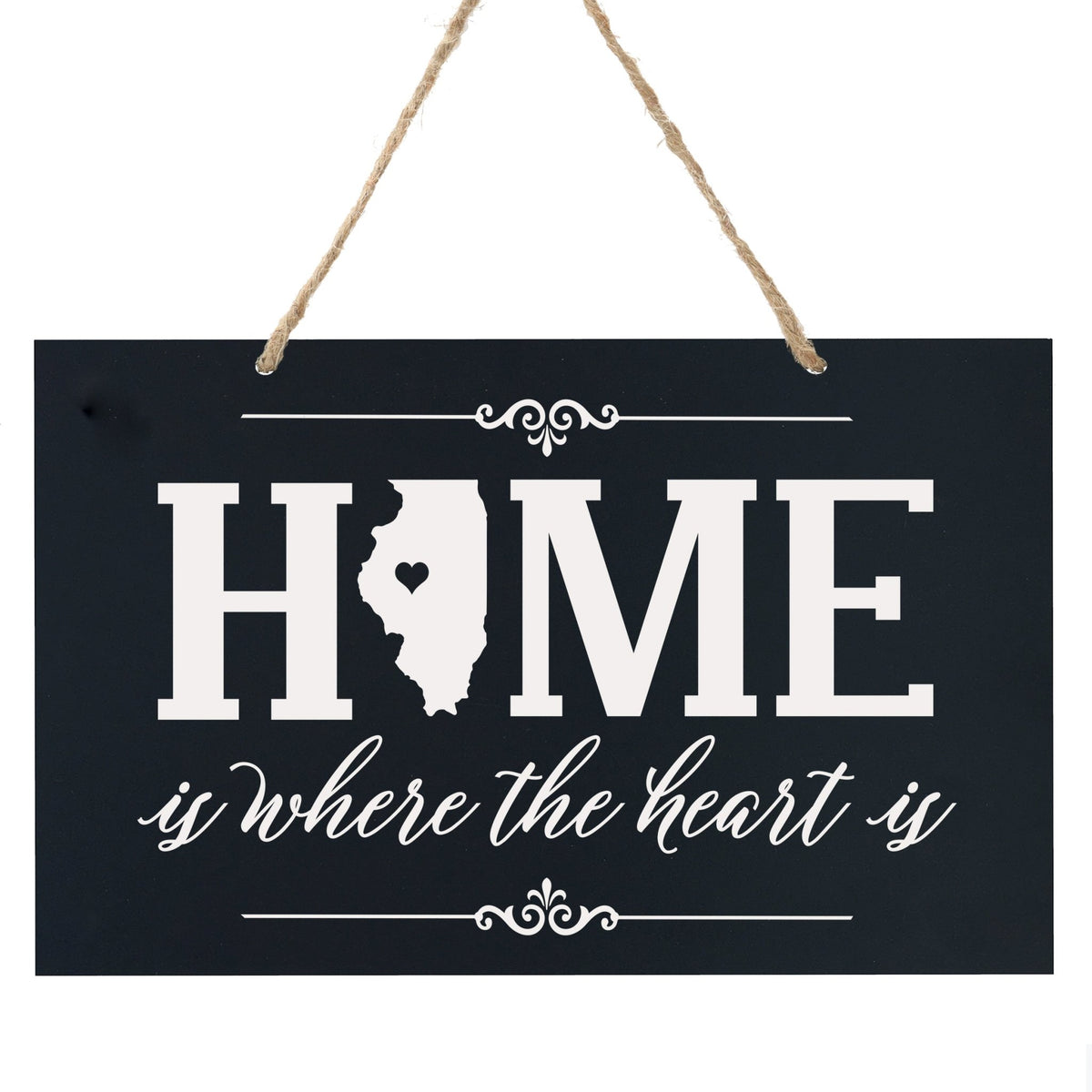 Home State Wall Hanging Rope Sign - Illinois - LifeSong Milestones