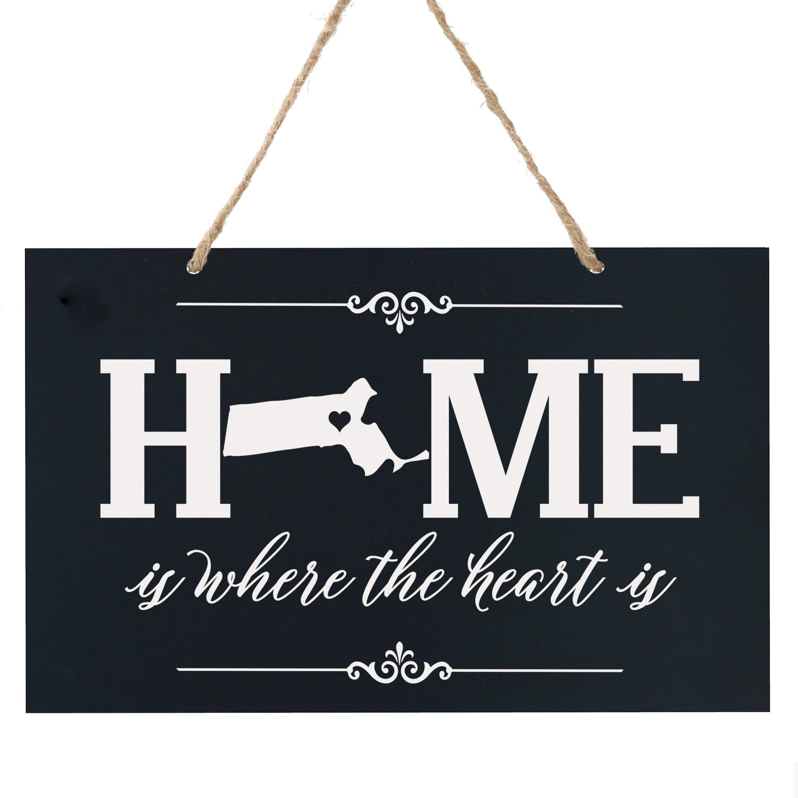 Home State Wall Hanging Rope Sign - Massachusetts - LifeSong Milestones