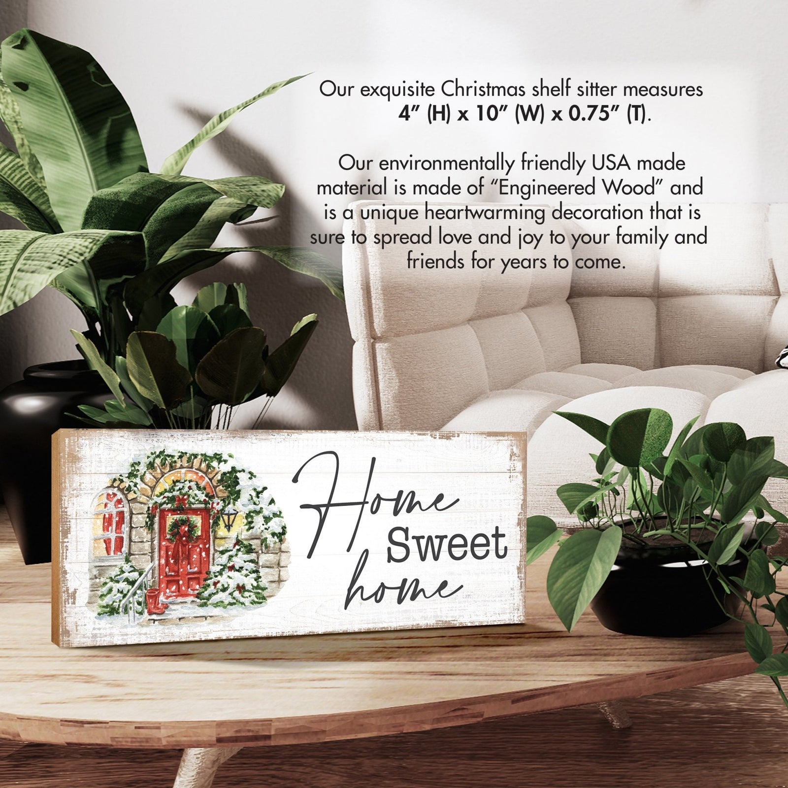 Home Sweet Home | Tabletop Christmas Decoration 10x4 - LifeSong Milestones