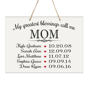 Home Wall Hanging Rope Sign Family Member Gift My Greatest Blessings - LifeSong Milestones