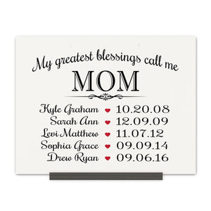 Home Wall Sign Family Member Gift With Stand My Greatest Blessings - LifeSong Milestones
