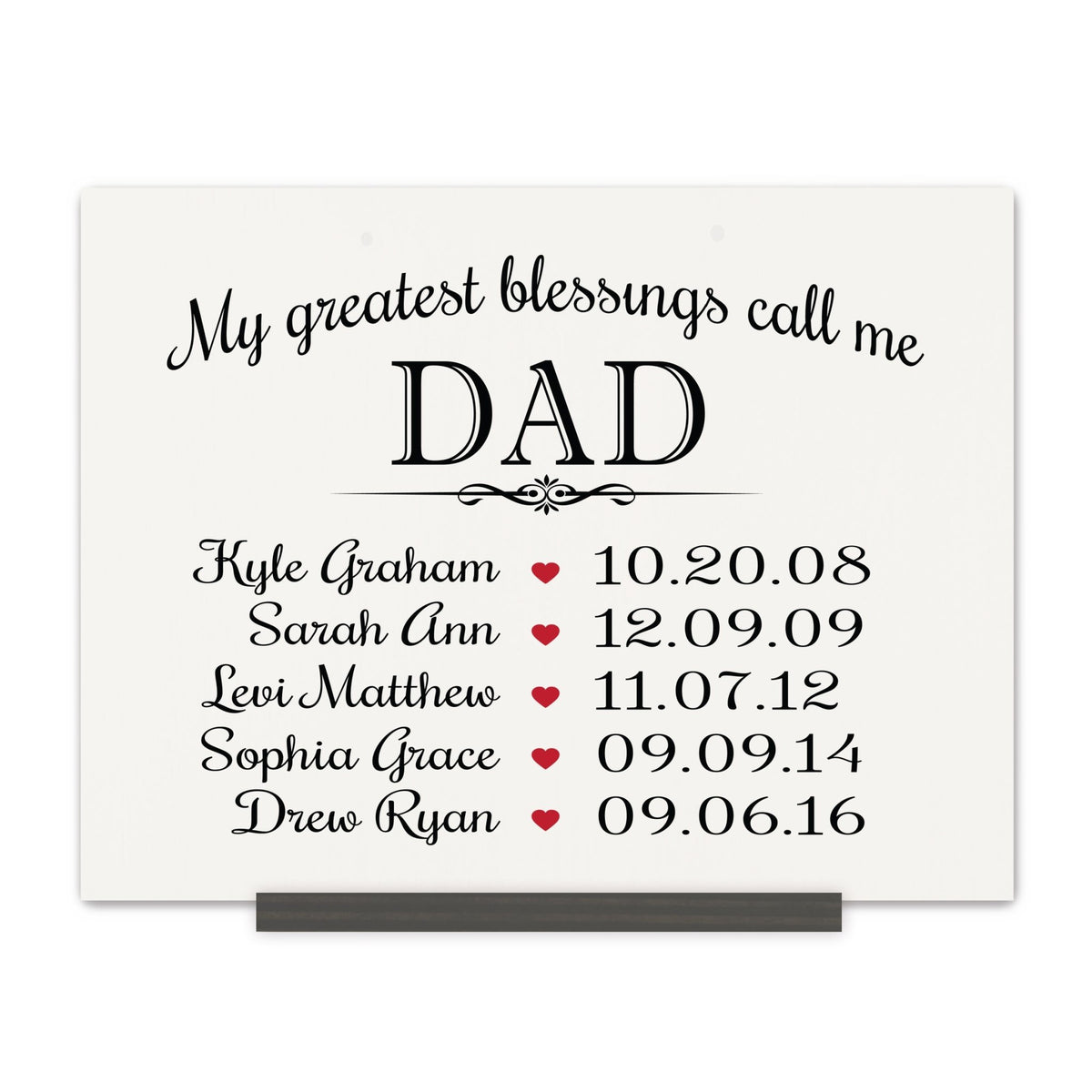 Home Wall Sign Family Member Gift With Stand My Greatest Blessings - LifeSong Milestones