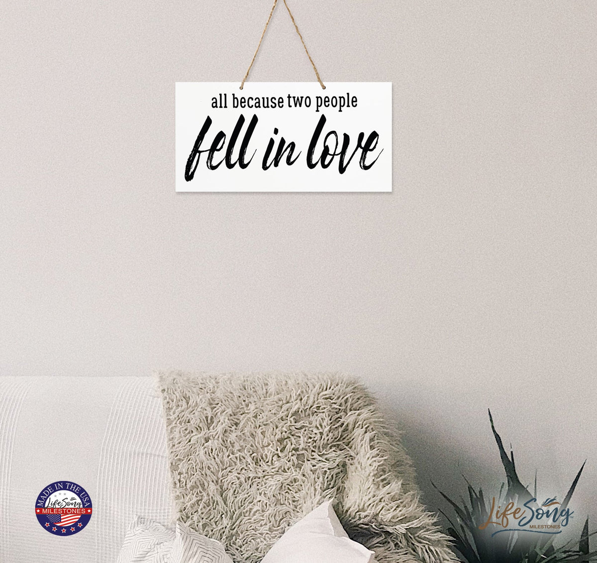 Housewarming Family Name Sign For New Home - Fell In Love - LifeSong Milestones