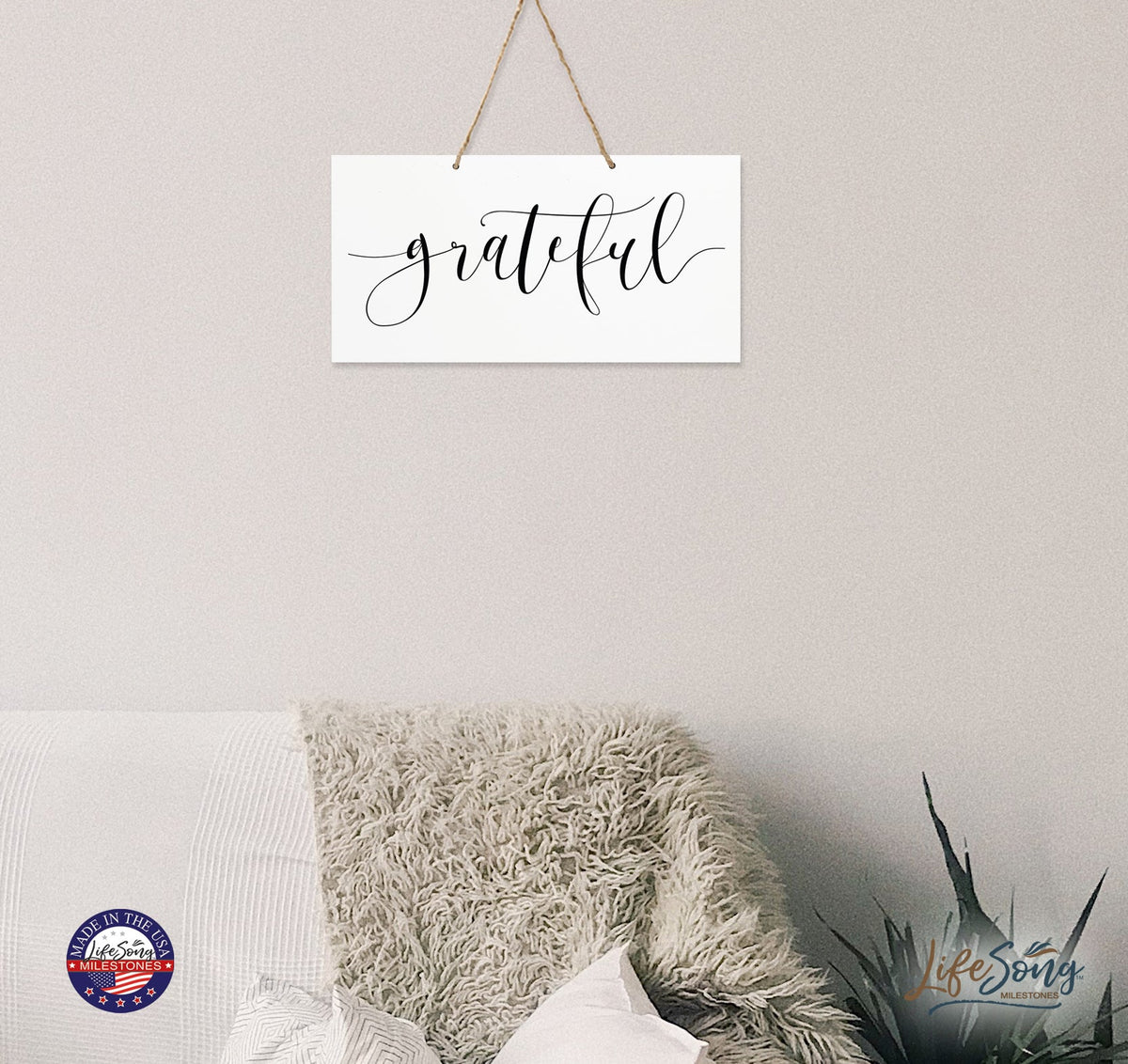 Housewarming Family Name Sign For New Home - Grateful - LifeSong Milestones