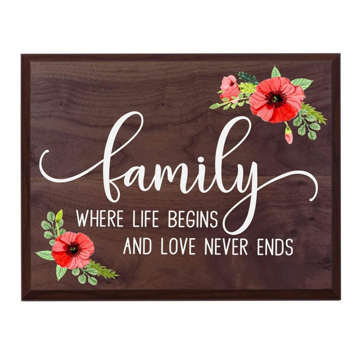 Housewarming Family Wall Hanging Plaque - Love Never Ends - LifeSong Milestones