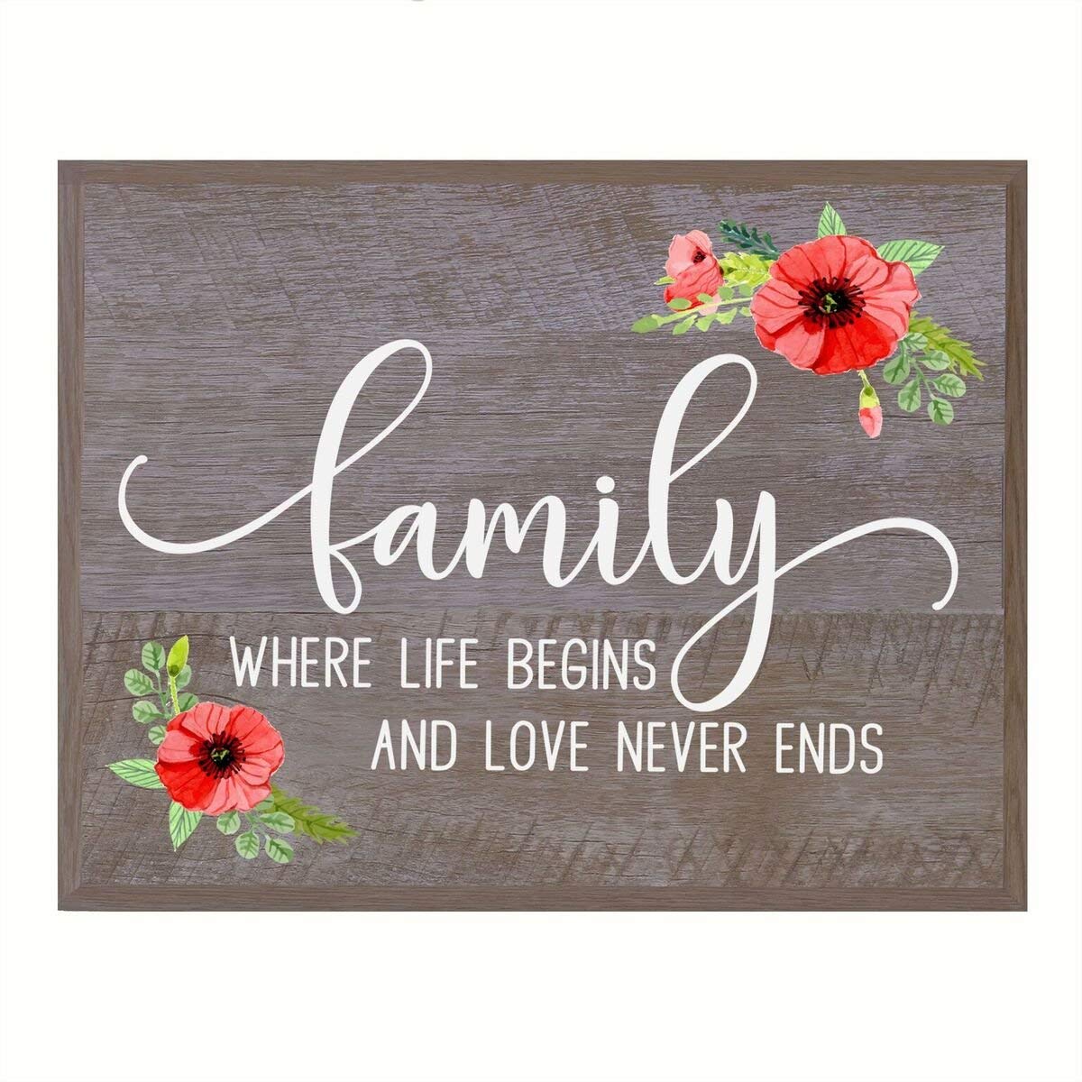 Housewarming Family Wall Hanging Plaque - Love Never Ends - LifeSong Milestones