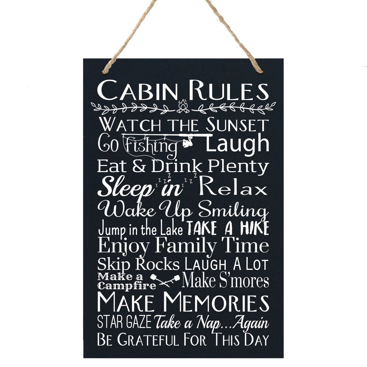 Housewarming Wall Hanging Sign Gift - Cabin Rules - LifeSong Milestones