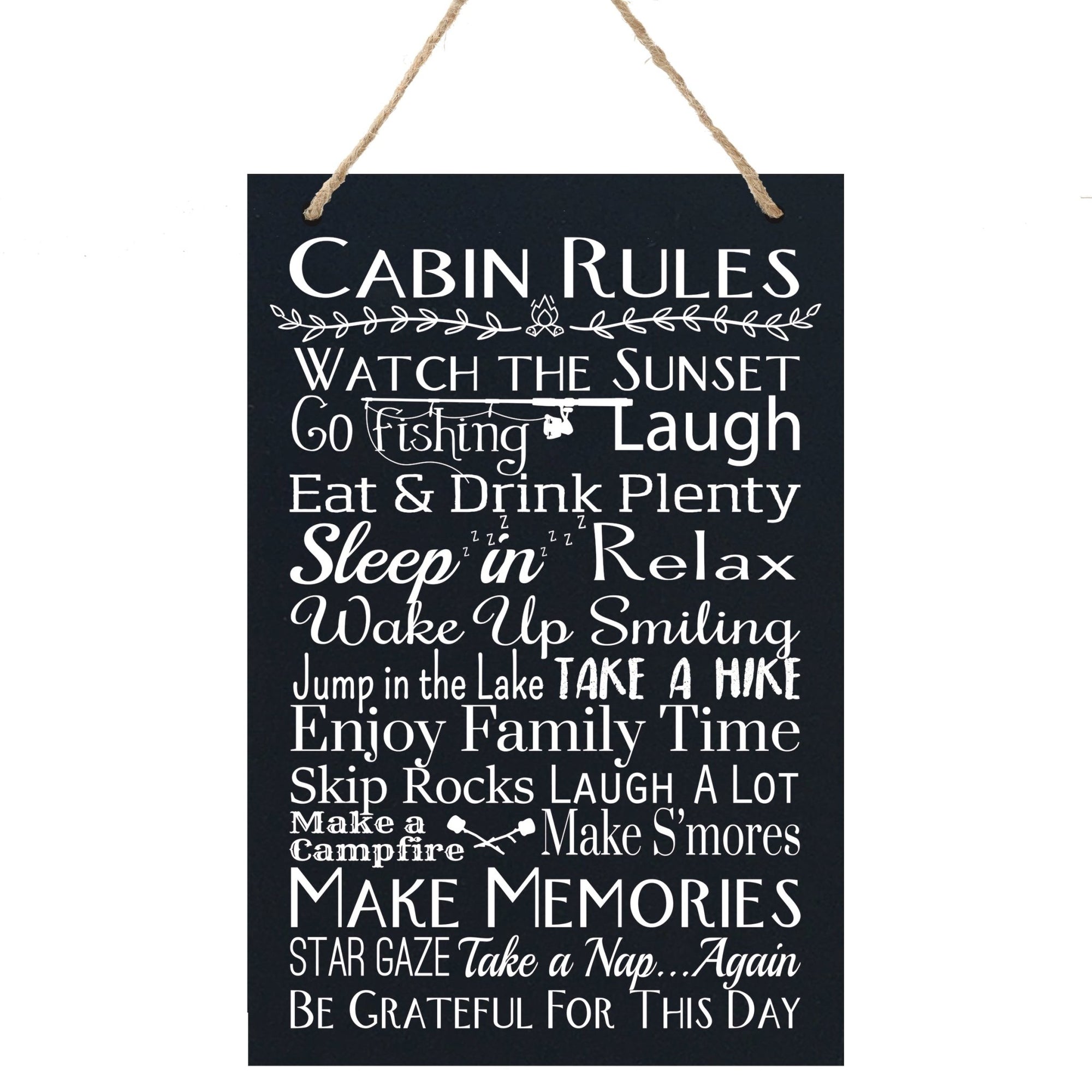 Housewarming Wall Hanging Sign Gift - Cabin Rules - LifeSong Milestones