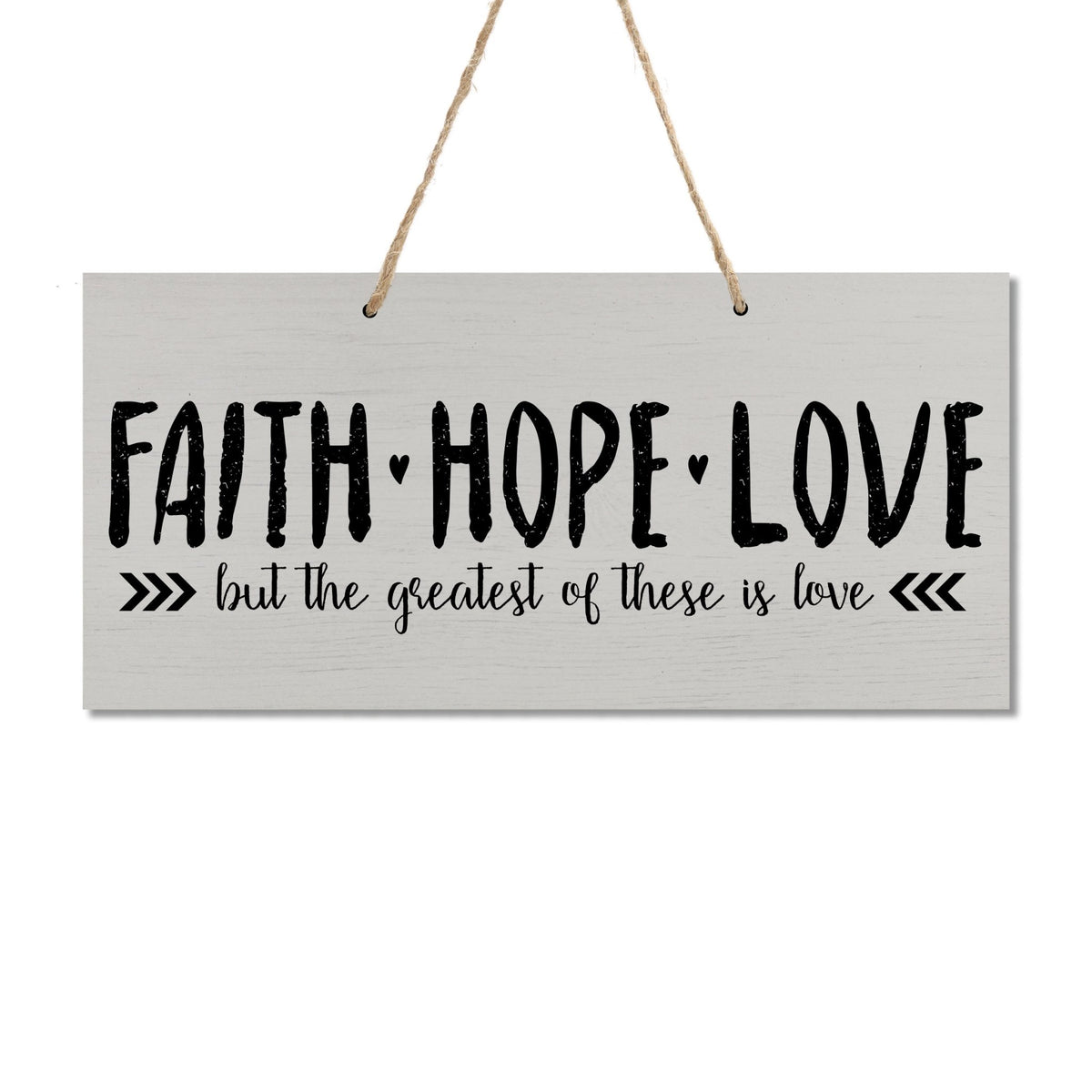 Housewarming Wall Hanging Sign Gift - Faith Hope Love - LifeSong Milestones