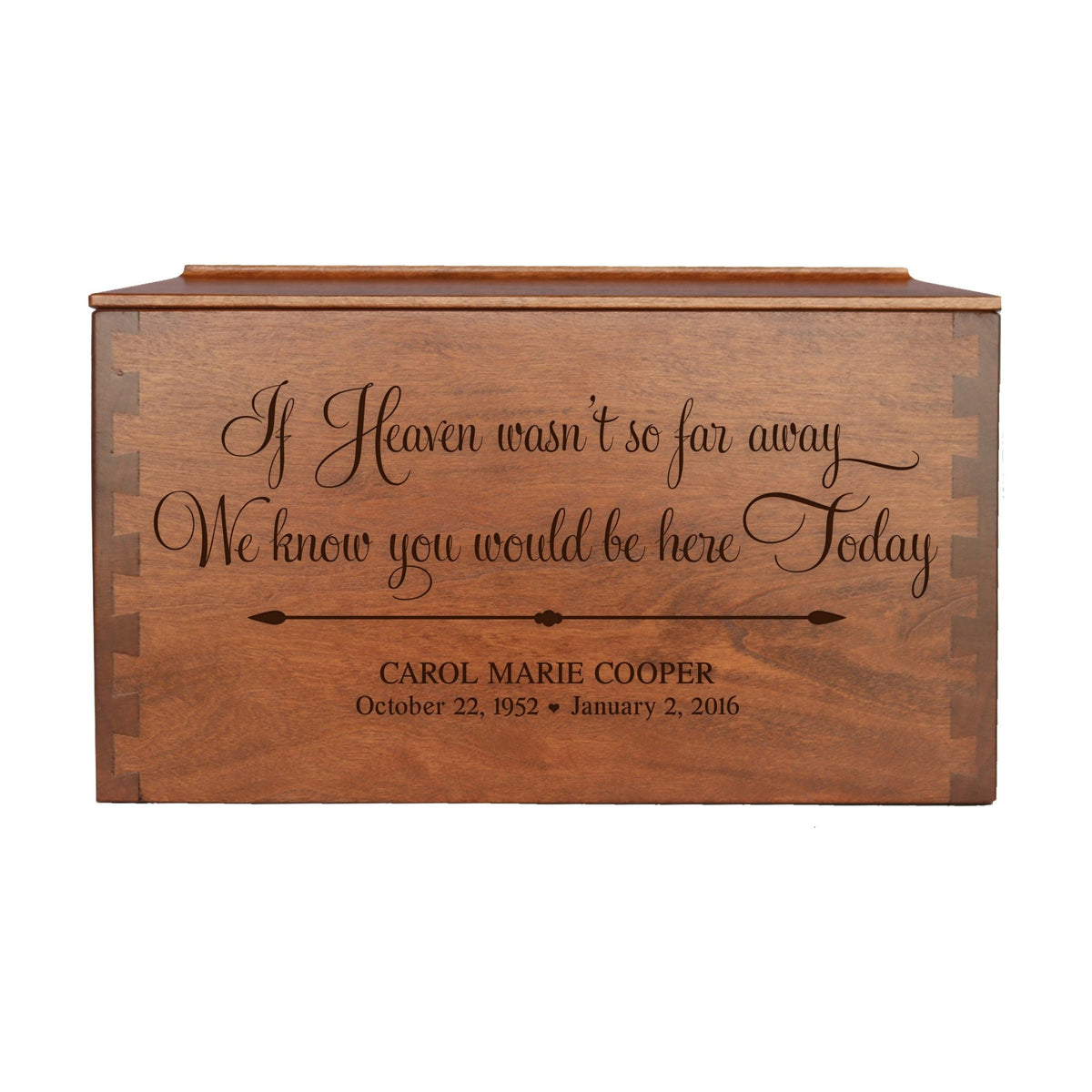 Custom Engraved Dovetail Cremation Urn Box for Human Ashes