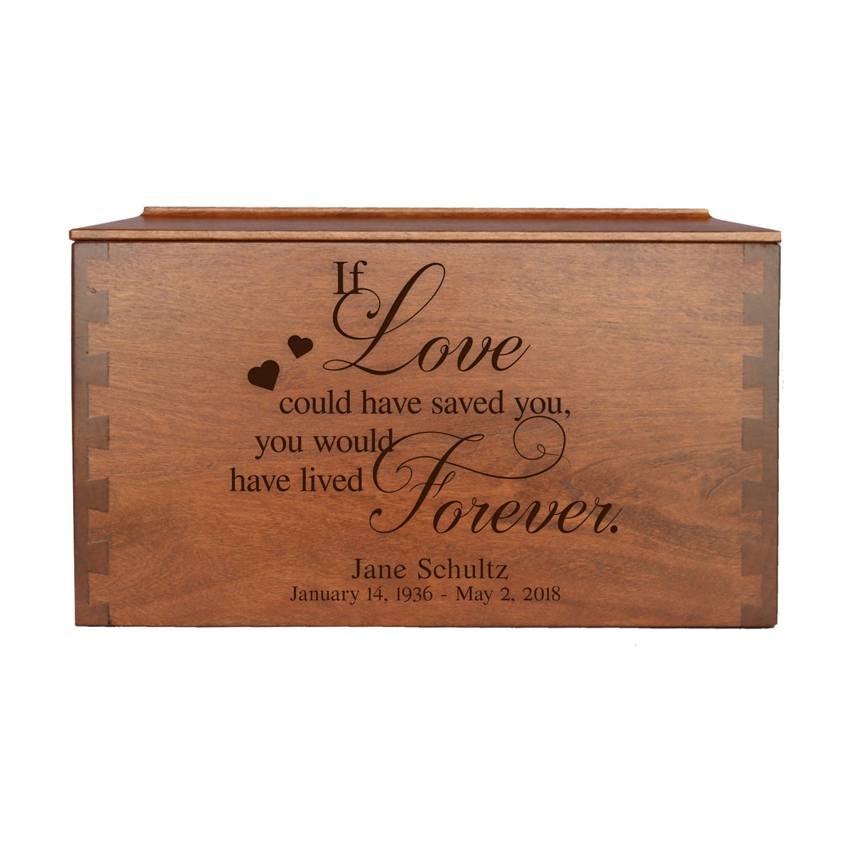 If Loved Could Have Personalized Memorial Decorative Dovetail Cremation Urn For Human Ashes Funeral and Condolence Keepsake - LifeSong Milestones