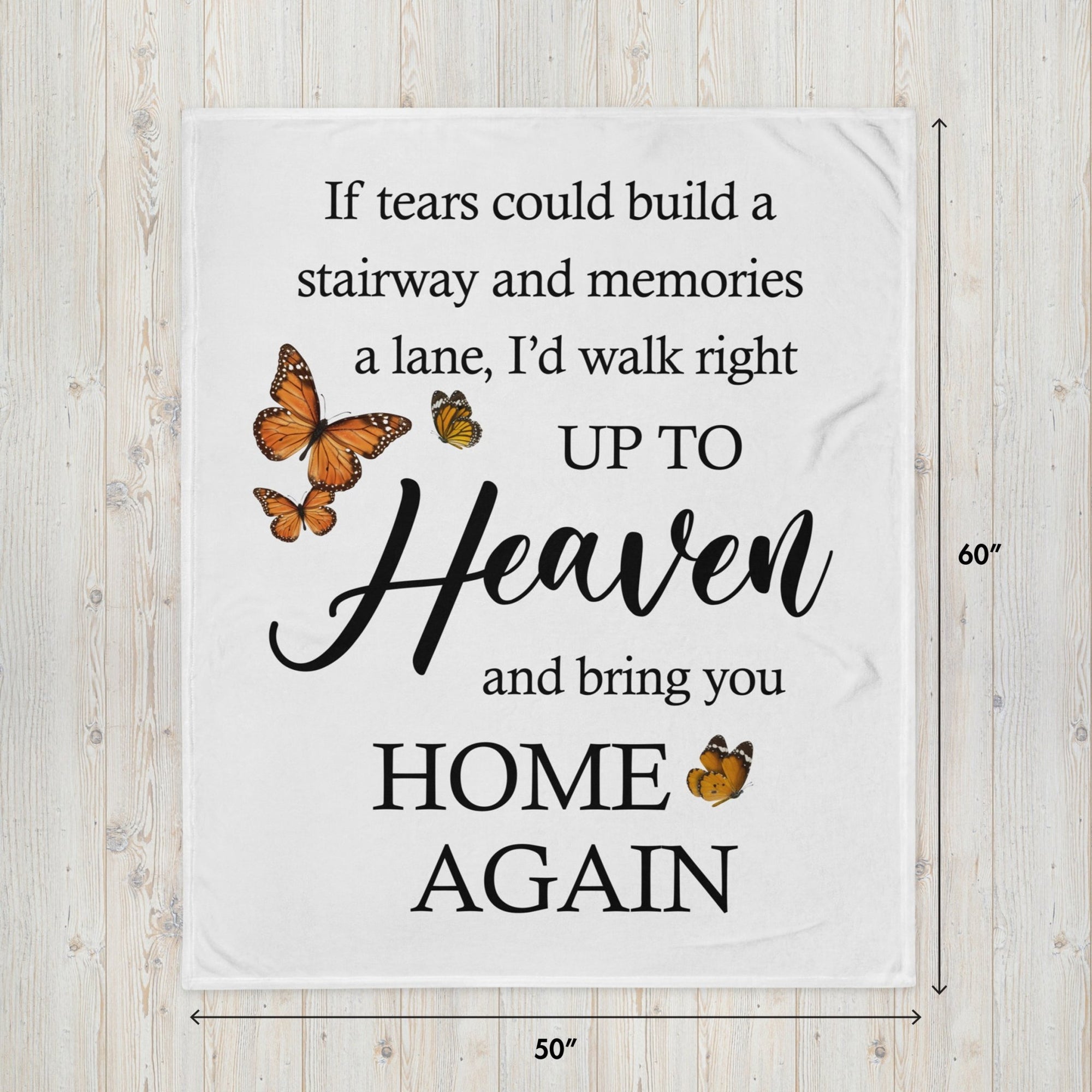 Memorial Decorative Throw Pillow Sympathy Gift & Home Decor Idea - If Tears Could Build a Stairway to Heaven