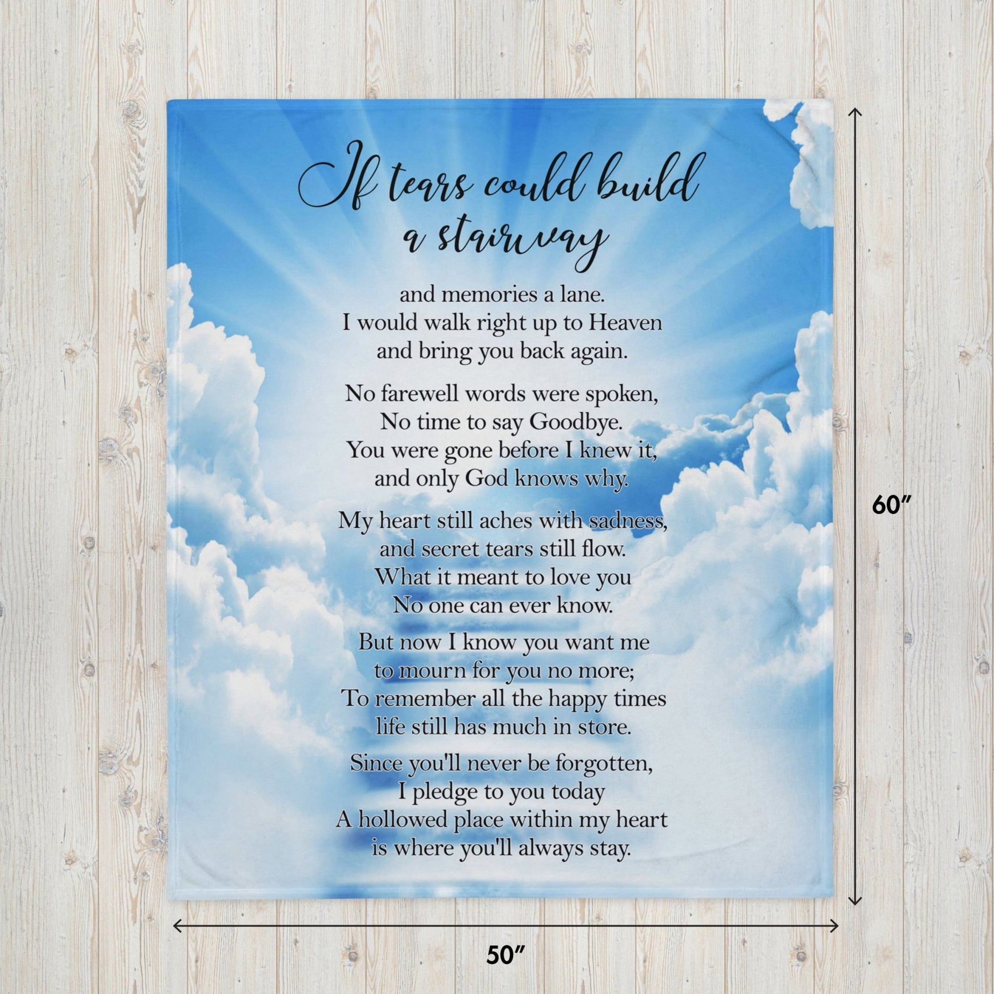 Memorial Decorative Throw Pillow Sympathy Gift & Home Décor Idea - If Tears Could Build a Stairway to Heaven (Heaven)