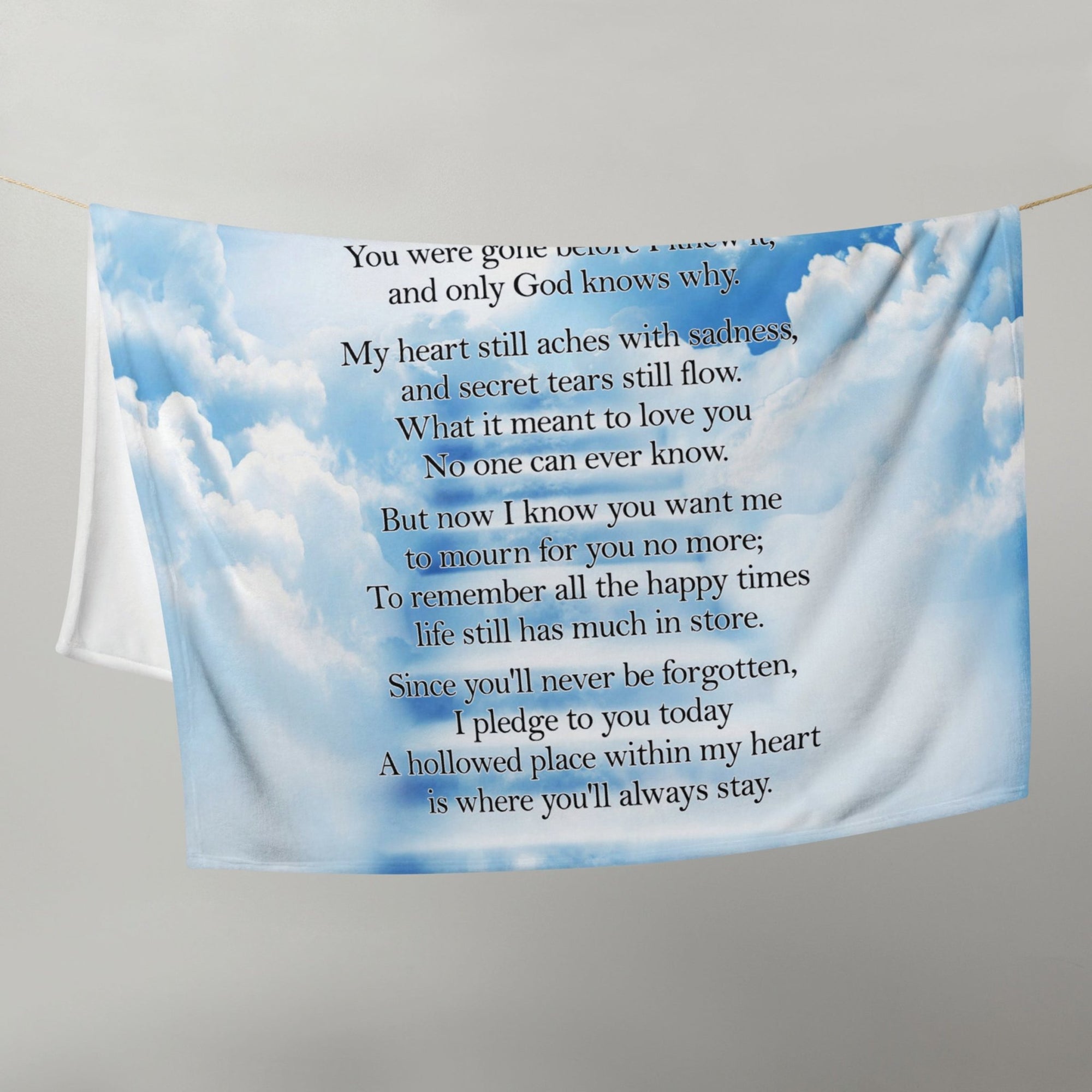 If Tears Could Build a Stairway to Heaven (Heaven) - Memorial White Decorative Throw Blanket For Home Décor Ideas - LifeSong Milestones