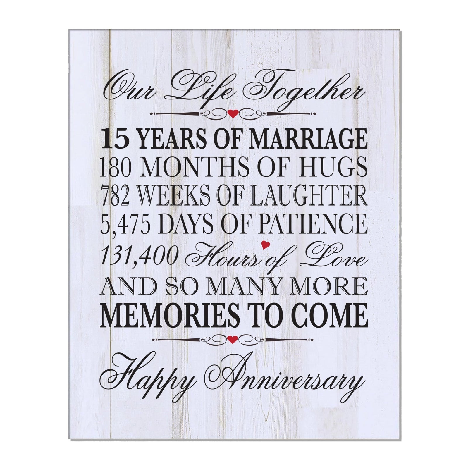 Inspirational 15th Wedding Anniversary Wall Plaque in Spanish verse 8x10 - LifeSong Milestones
