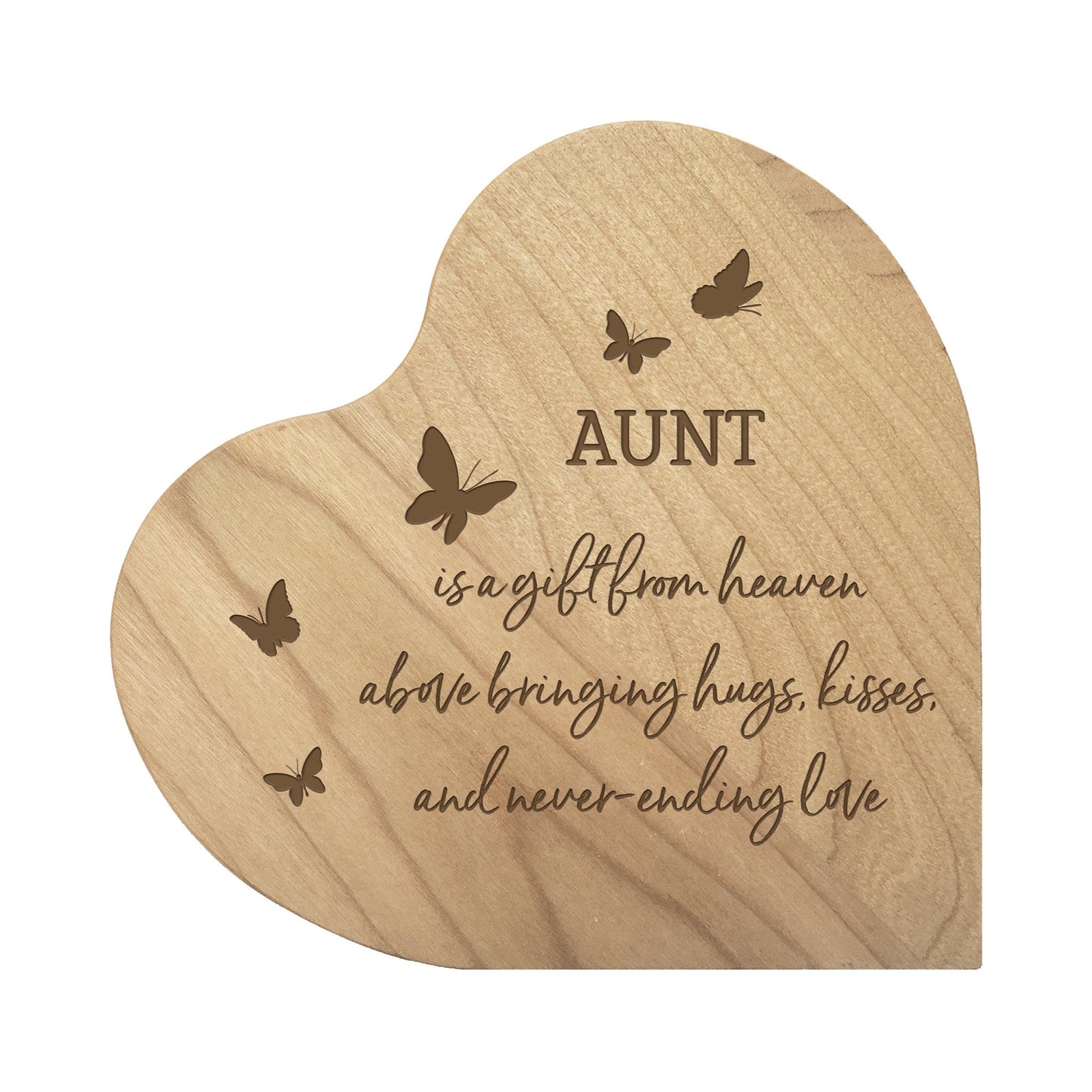 Inspirational Aunt’s Love Solid Wood Heart Decoration 5x5.25 - A Gift From - LifeSong Milestones