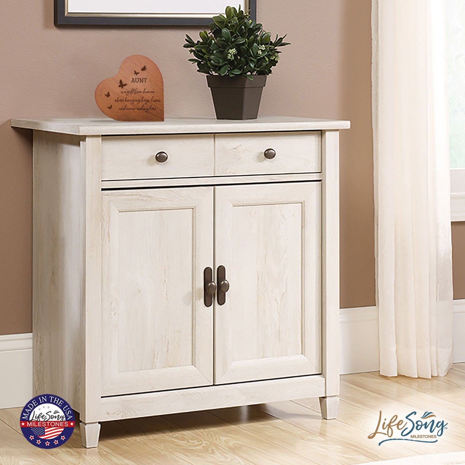 Inspirational Aunt’s Love Solid Wood Heart Decoration 5x5.25 - A Gift From - LifeSong Milestones