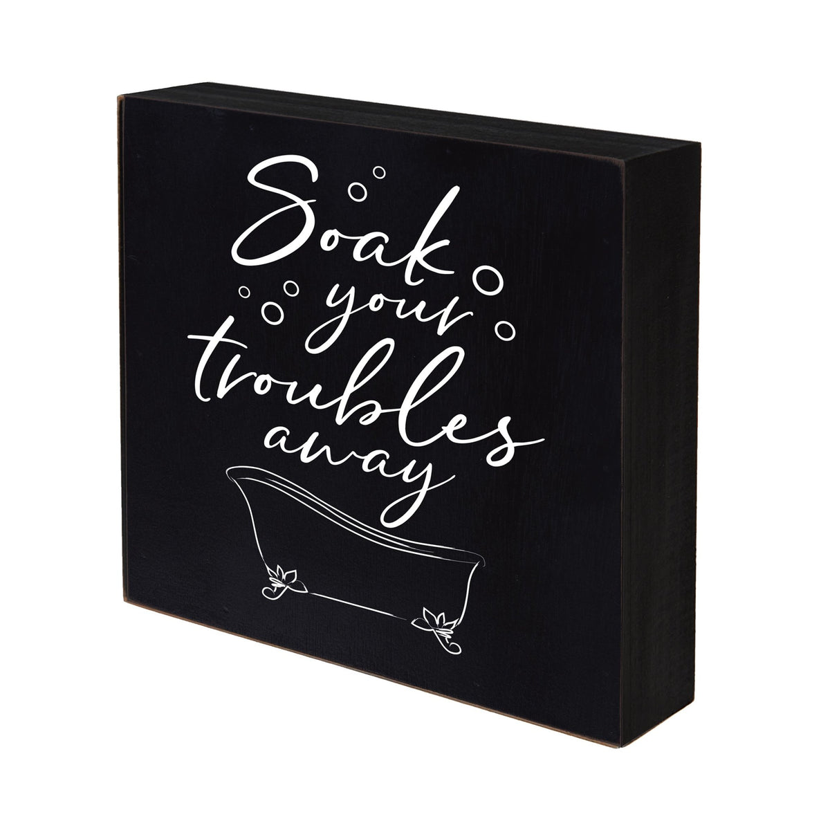 Inspirational Bathroom Decor 6x6 Shadow Box Soak Your Troubles - LifeSong Milestones