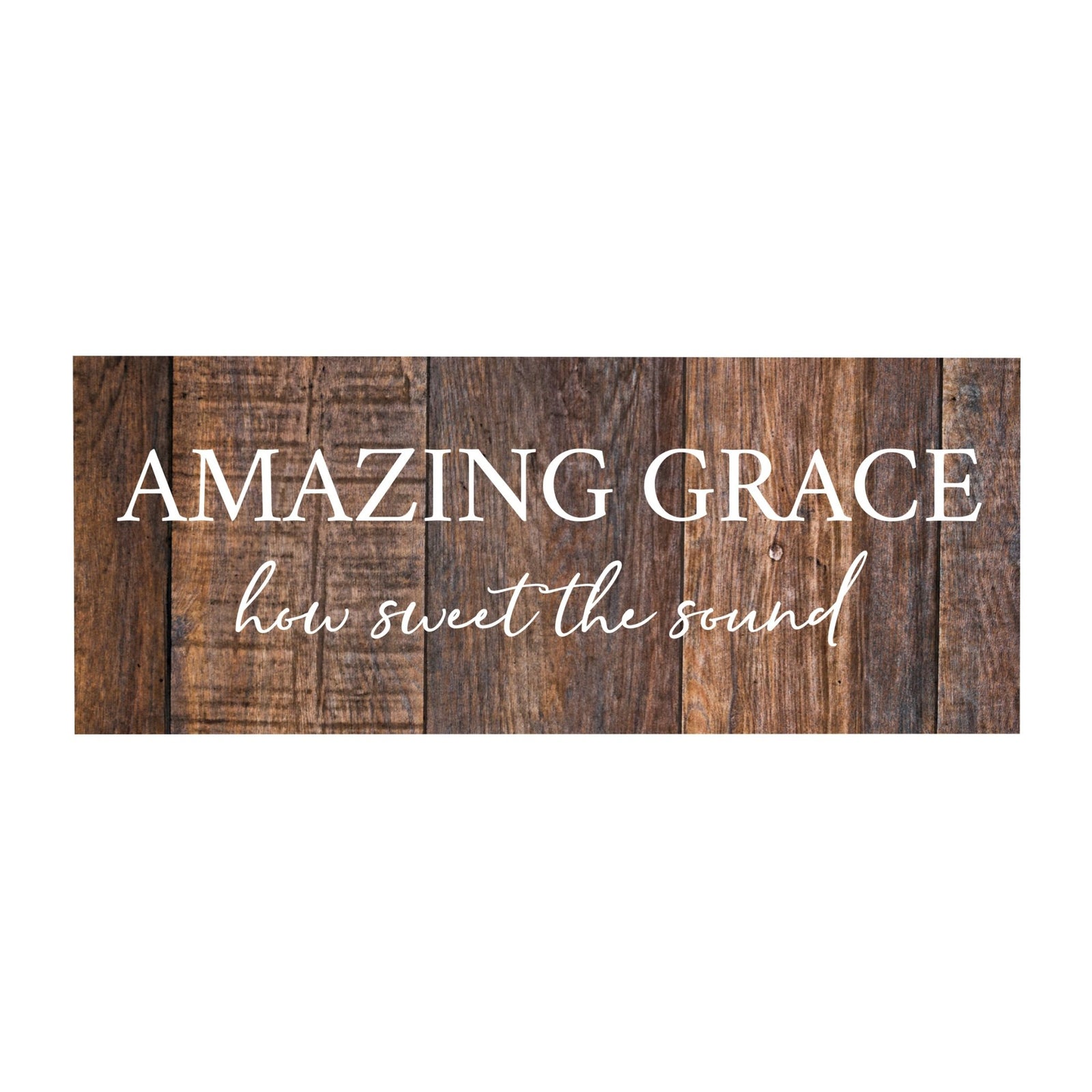 Inspirational Bible Quote Tabletop and Wall Decoration 10x4 - Amazing Grace - LifeSong Milestones