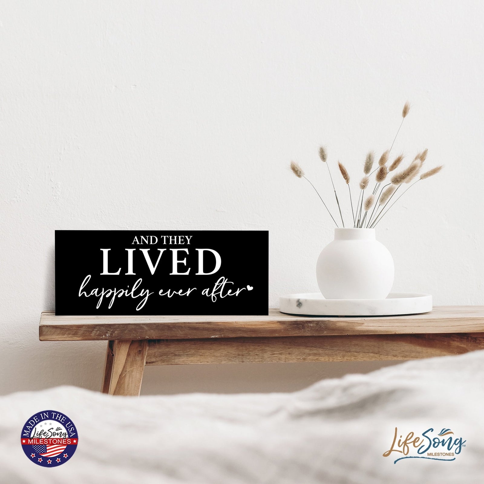 Inspirational Bible Quote Tabletop and Wall Decoration 10x4 - And They Lived - LifeSong Milestones