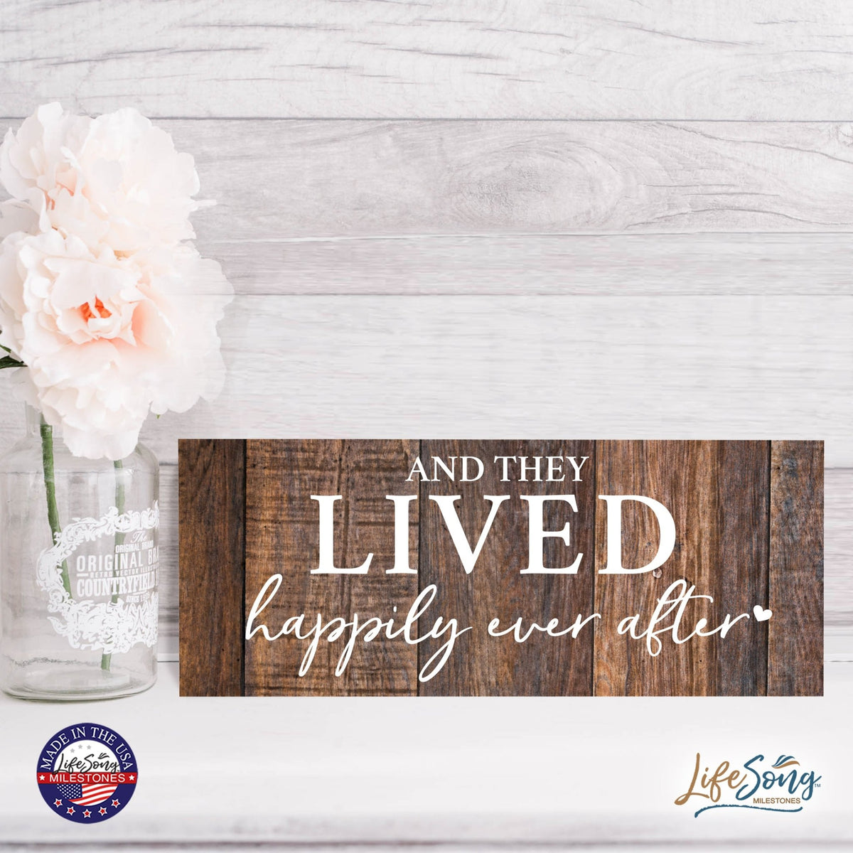 Inspirational Bible Quote Tabletop and Wall Decoration 10x4 - And They Lived - LifeSong Milestones
