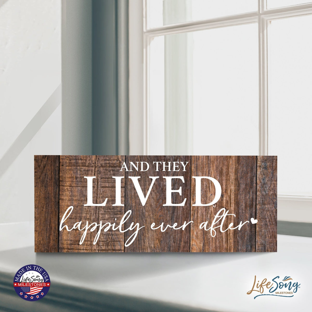 Inspirational Bible Quote Tabletop and Wall Decoration 10x4 - And They Lived - LifeSong Milestones