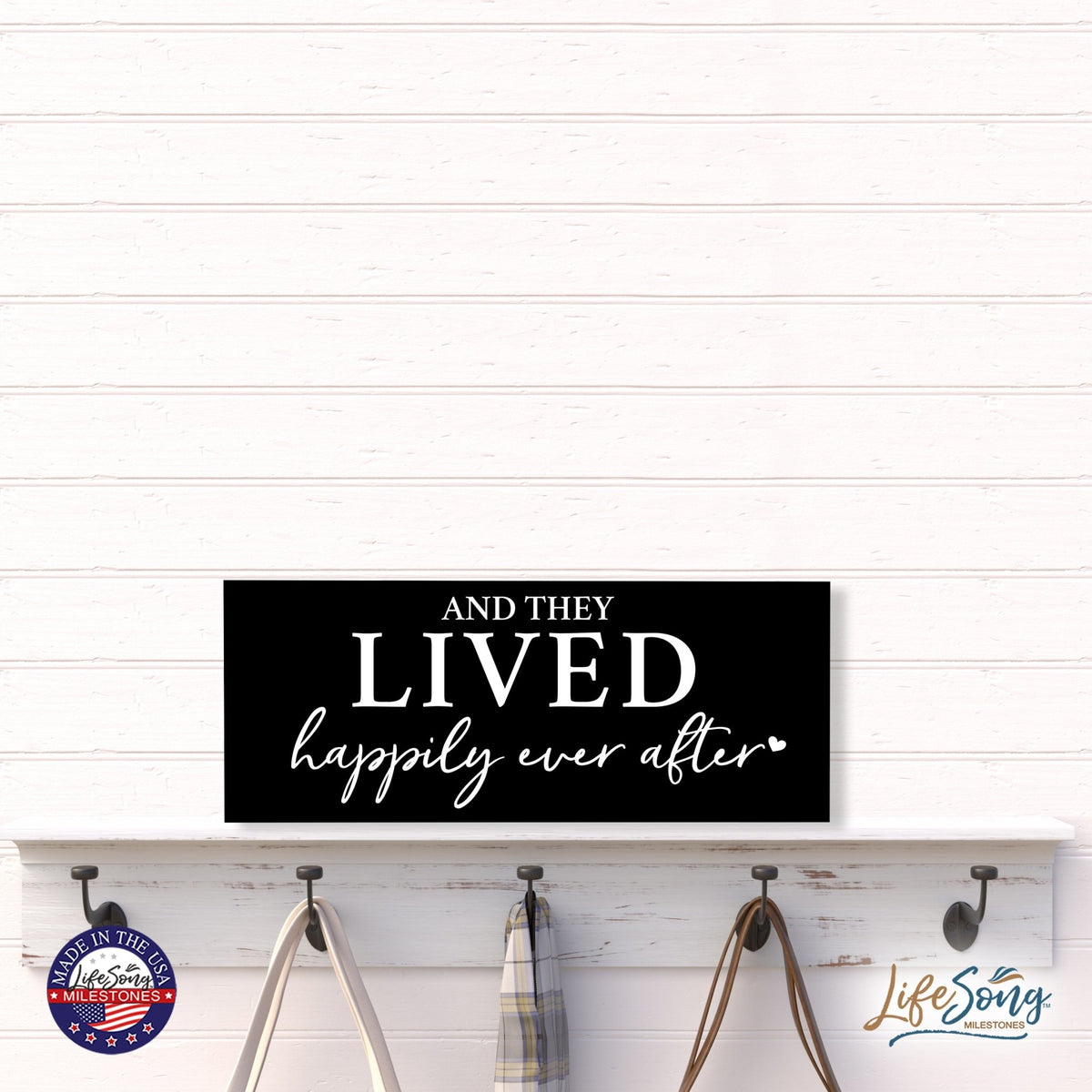 Inspirational Bible Quote Tabletop and Wall Decoration 10x4 - And They Lived - LifeSong Milestones
