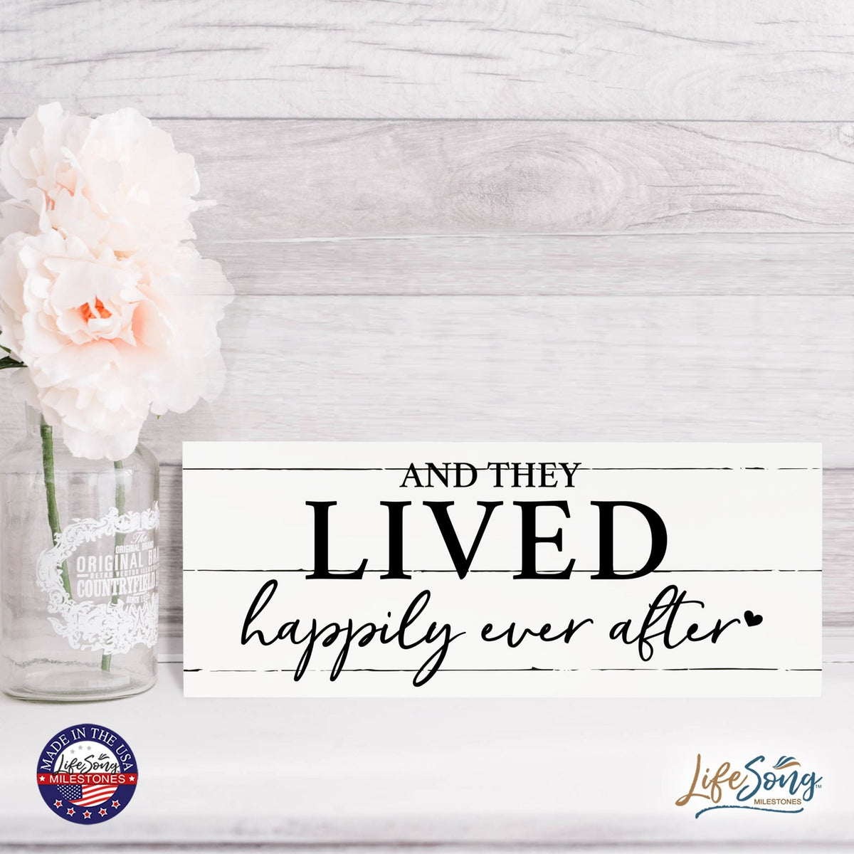 Inspirational Bible Quote Tabletop and Wall Decoration 10x4 - And They Lived - LifeSong Milestones