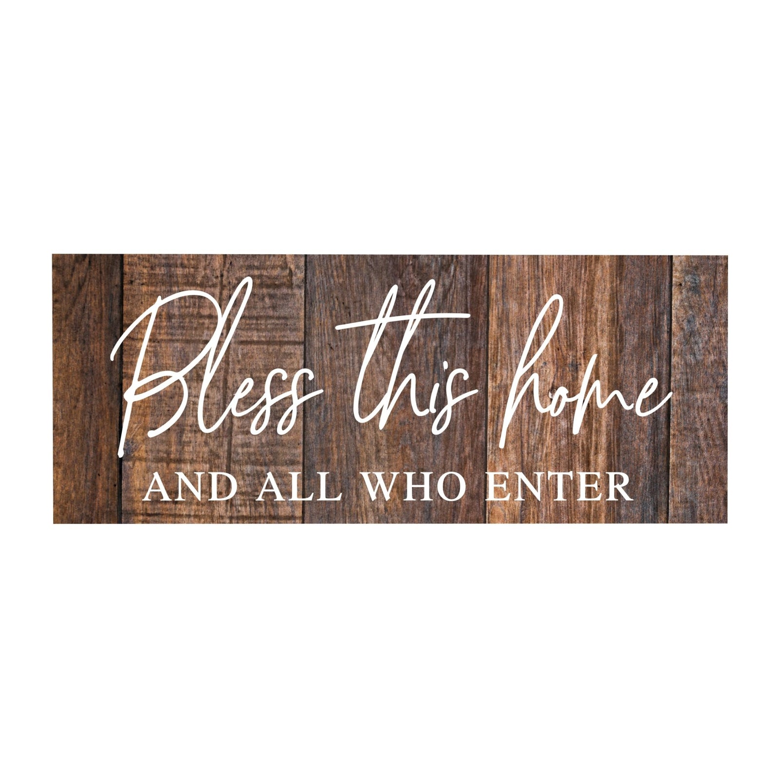 Inspirational Bible Quote Tabletop and Wall Decoration 10x4 - Bless This Home - LifeSong Milestones