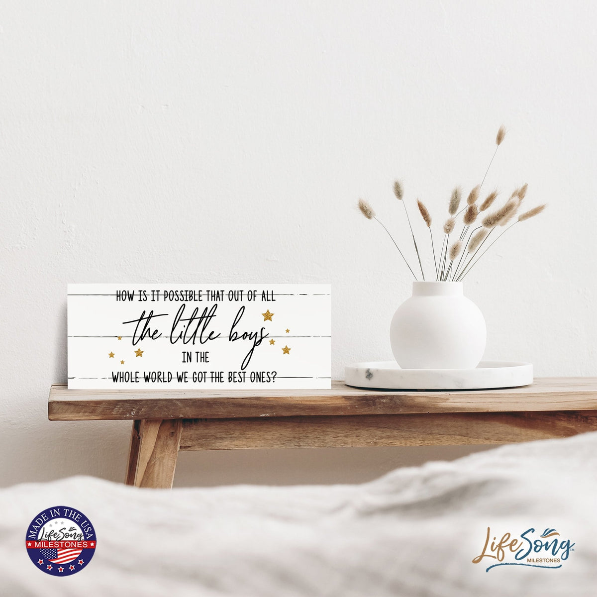 Inspirational Bible Quote Tabletop and Wall Decoration 10x4 - How Is It Possible - LifeSong Milestones