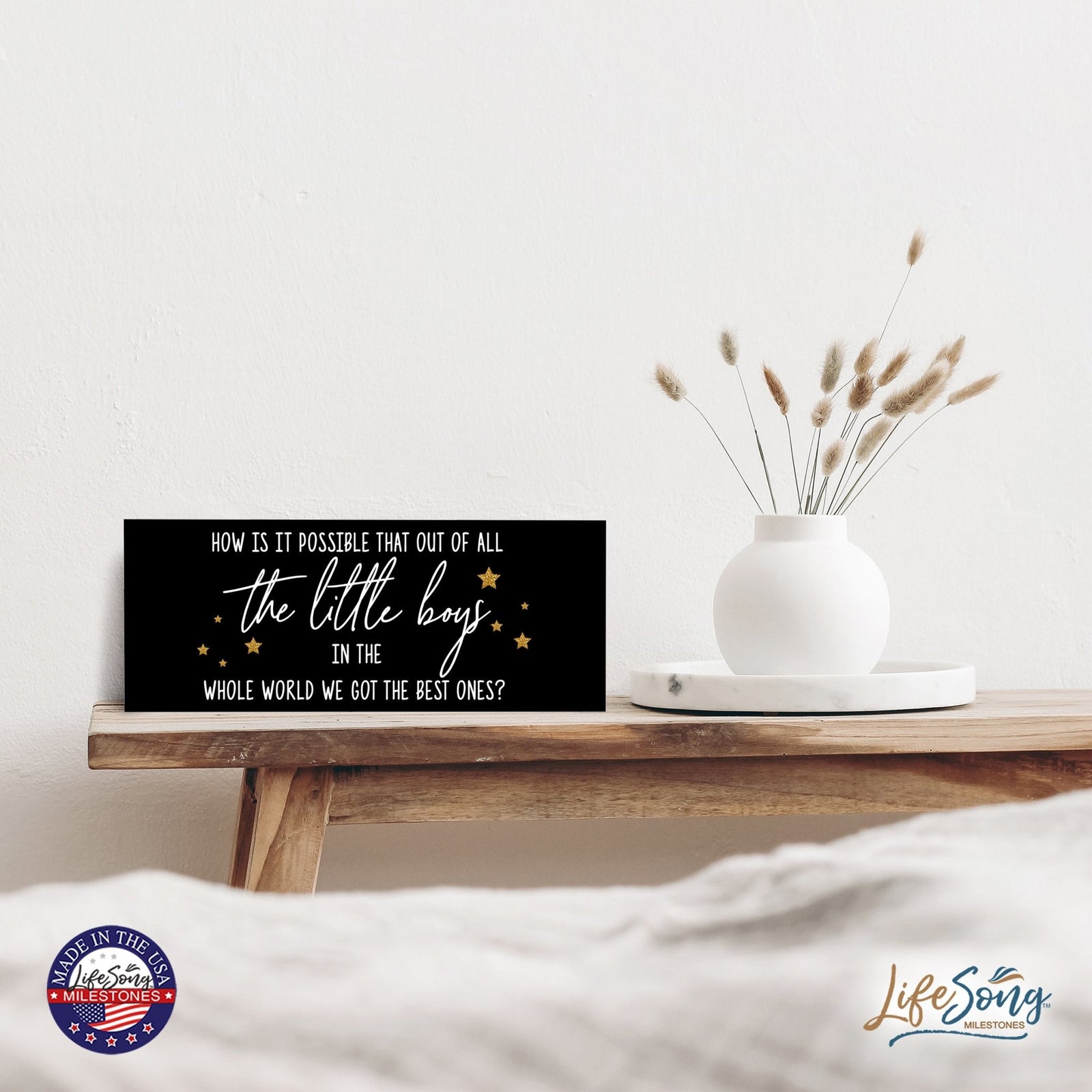 Inspirational Bible Quote Tabletop and Wall Decoration 10x4 - How Is It Possible - LifeSong Milestones