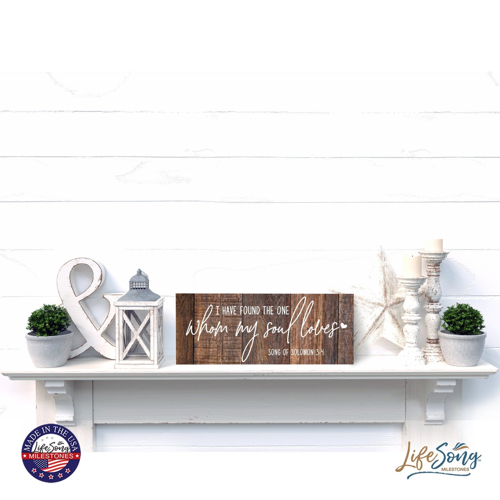 Inspirational Bible Quote Tabletop and Wall Decoration 10x4 - I Have Found The One - LifeSong Milestones