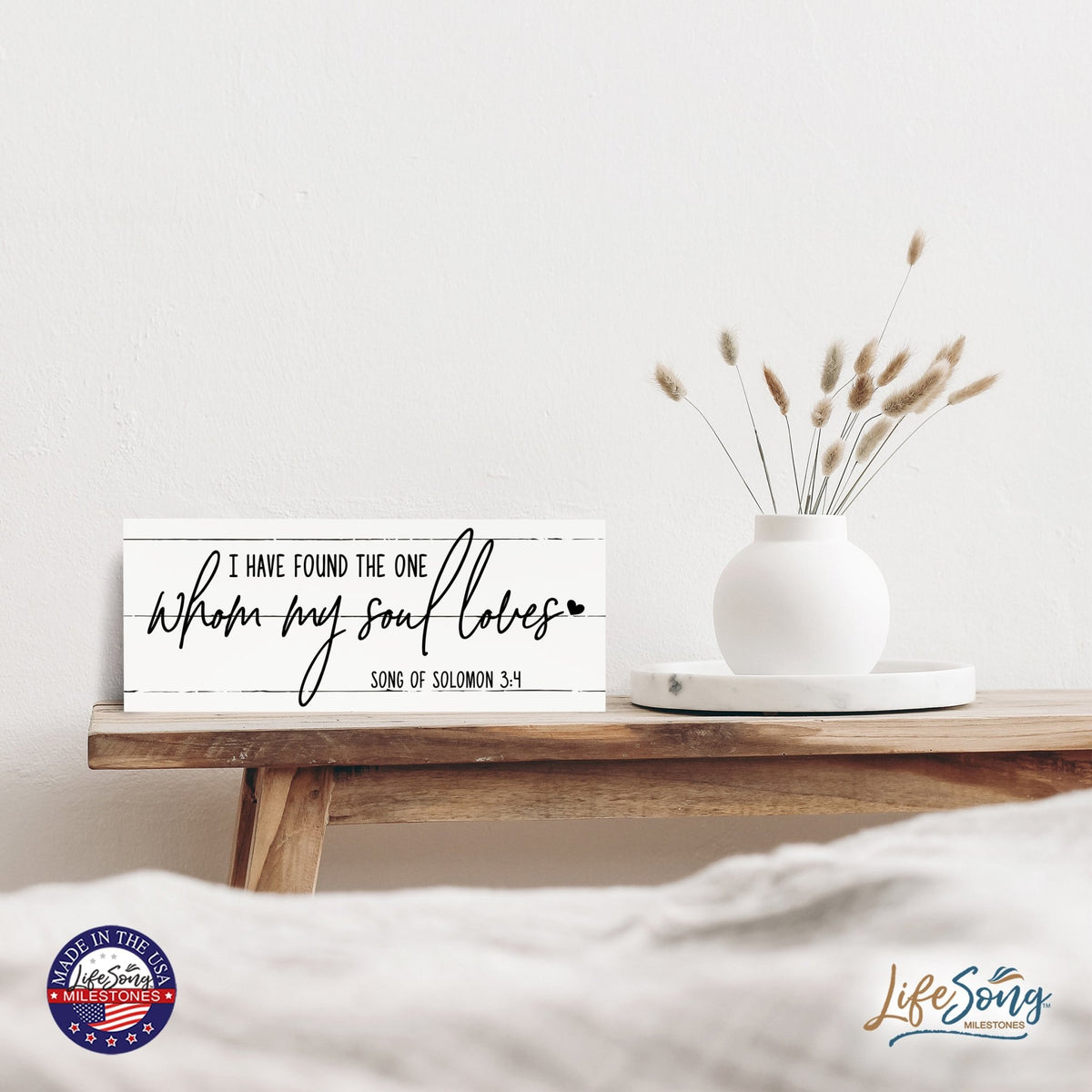 Inspirational Bible Quote Tabletop and Wall Decoration 10x4 - I Have Found The One - LifeSong Milestones