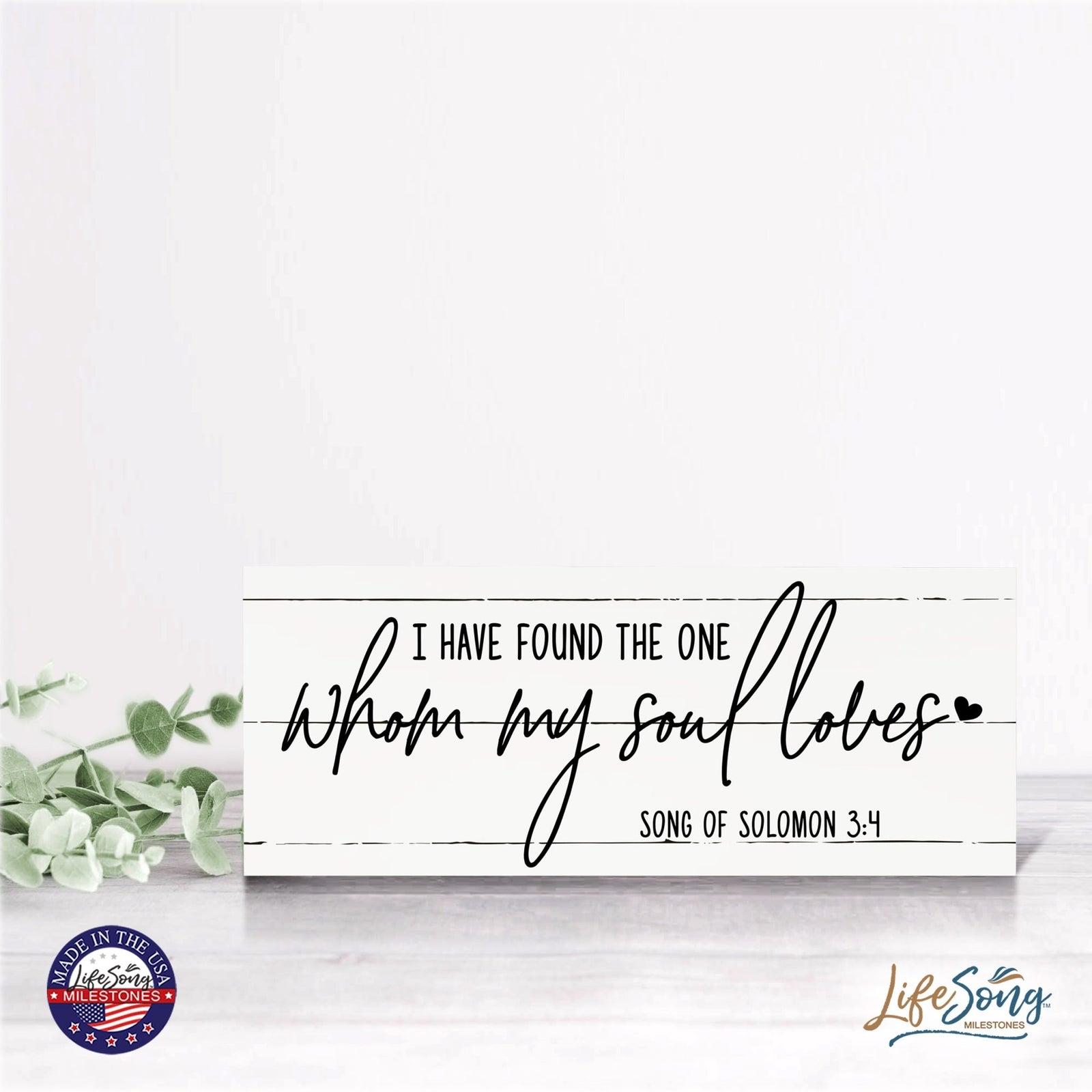 Inspirational Bible Quote Tabletop and Wall Decoration 10x4 - I Have Found The One - LifeSong Milestones