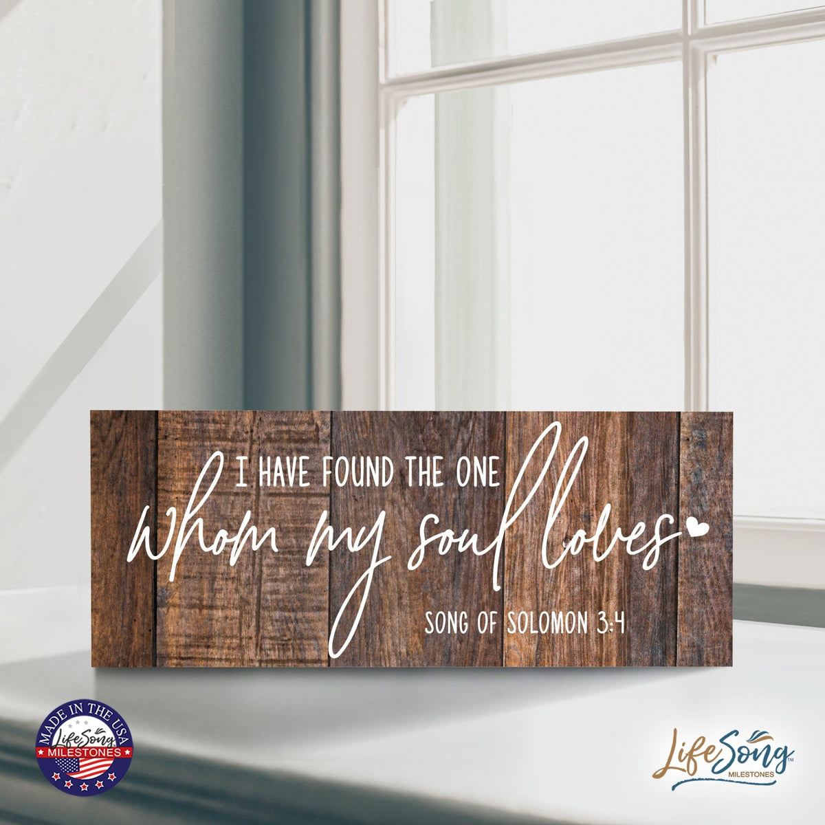 Inspirational Bible Quote Tabletop and Wall Decoration 10x4 - I Have Found The One - LifeSong Milestones