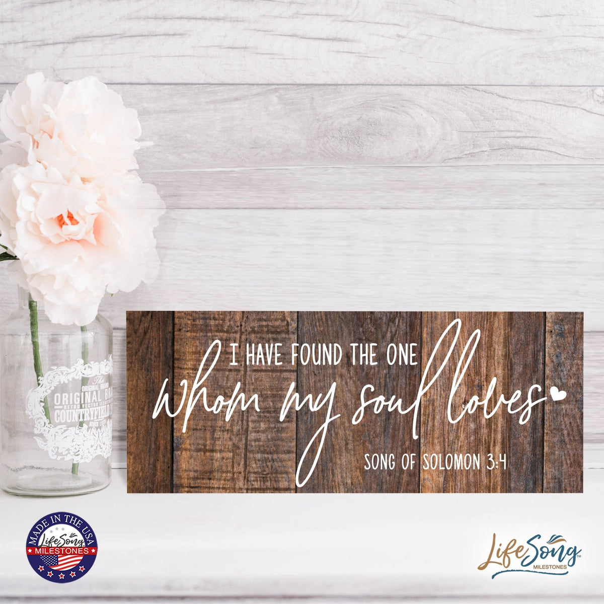 Inspirational Bible Quote Tabletop and Wall Decoration 10x4 - I Have Found The One - LifeSong Milestones