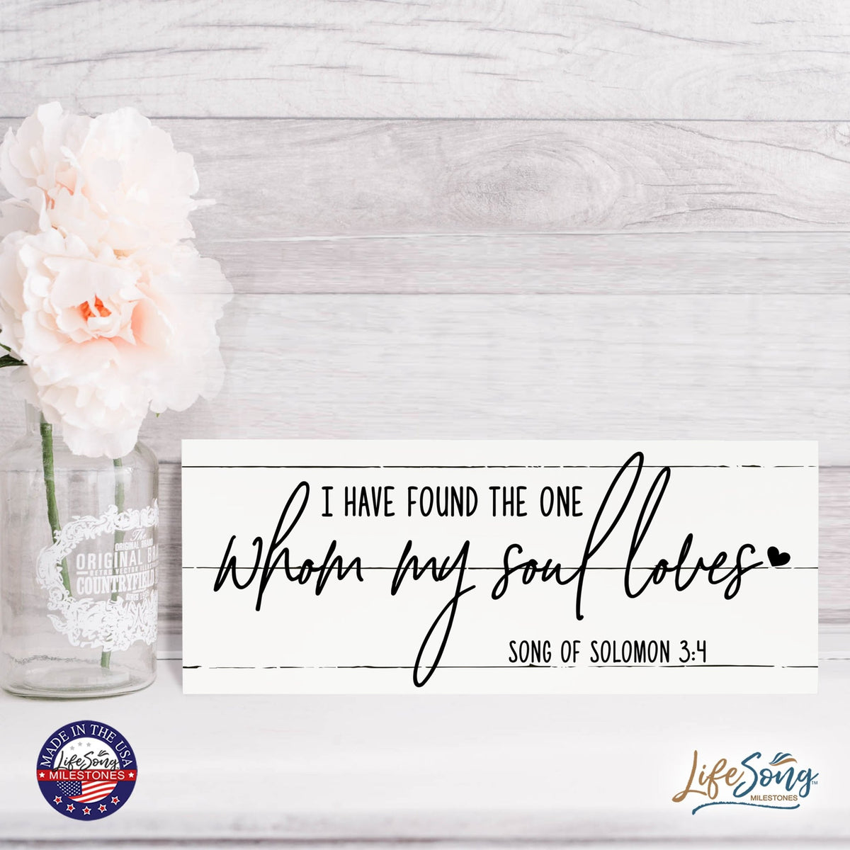 Inspirational Bible Quote Tabletop and Wall Decoration 10x4 - I Have Found The One - LifeSong Milestones