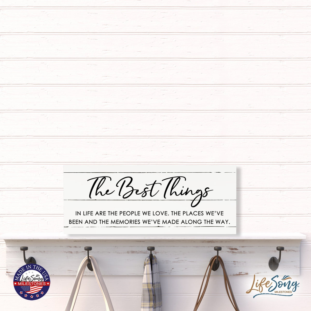 Inspirational Bible Quote Tabletop and Wall Decoration 10x4 - The Best Things - LifeSong Milestones