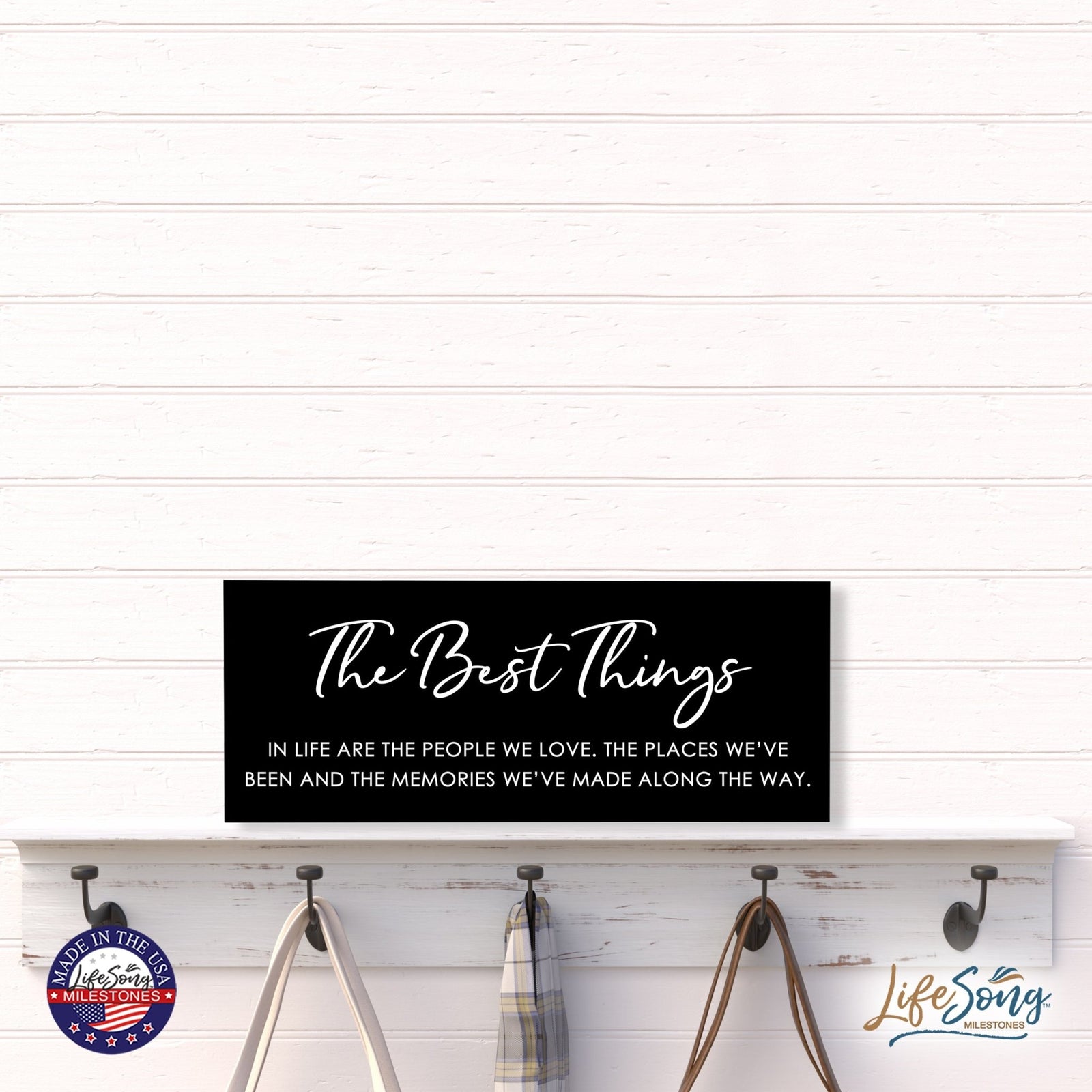 Inspirational Bible Quote Tabletop and Wall Decoration 10x4 - The Best Things - LifeSong Milestones